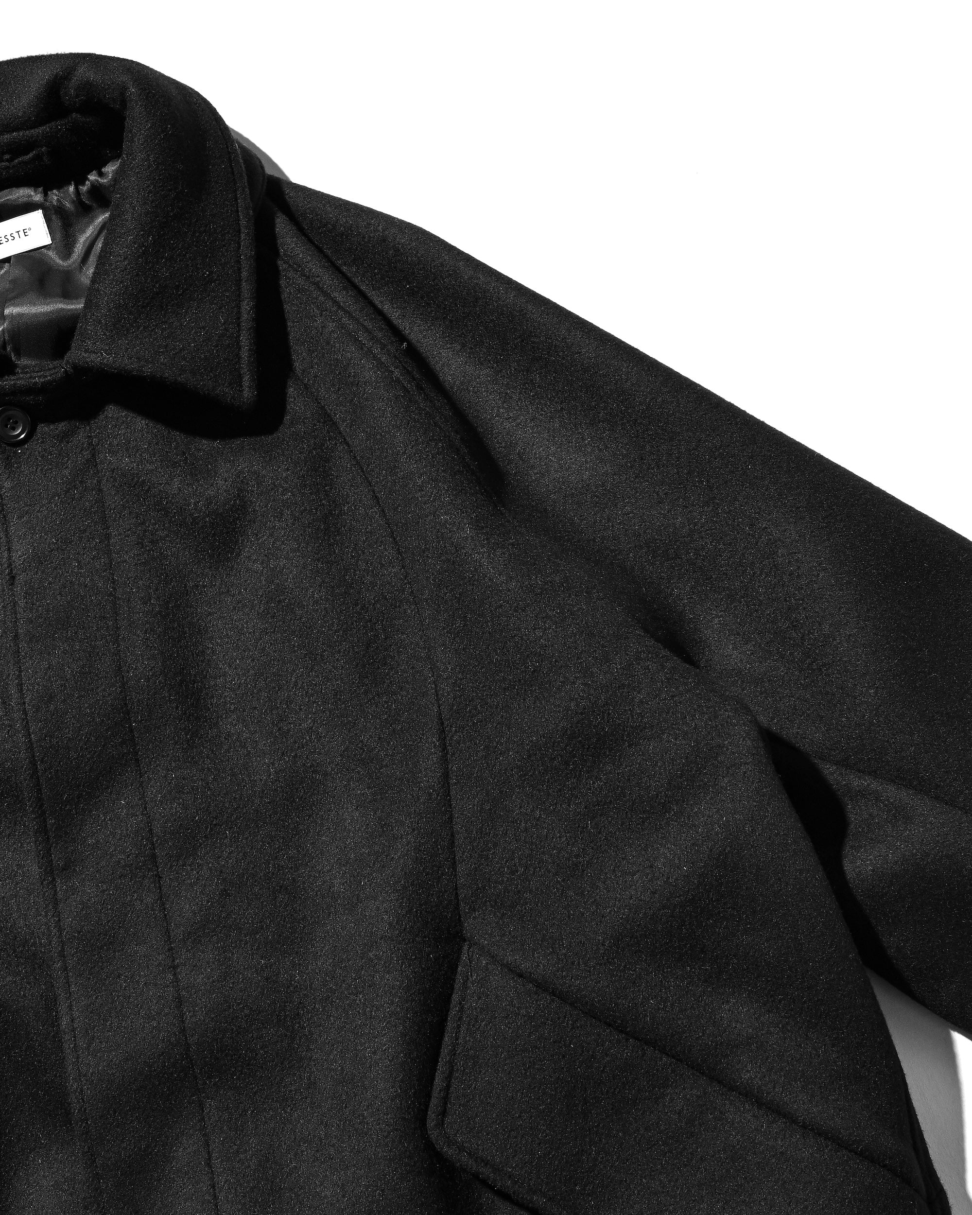 専用clesste wool melton balmacaan coat WOOL MELTON BALMACAAN COAT (BLACK)