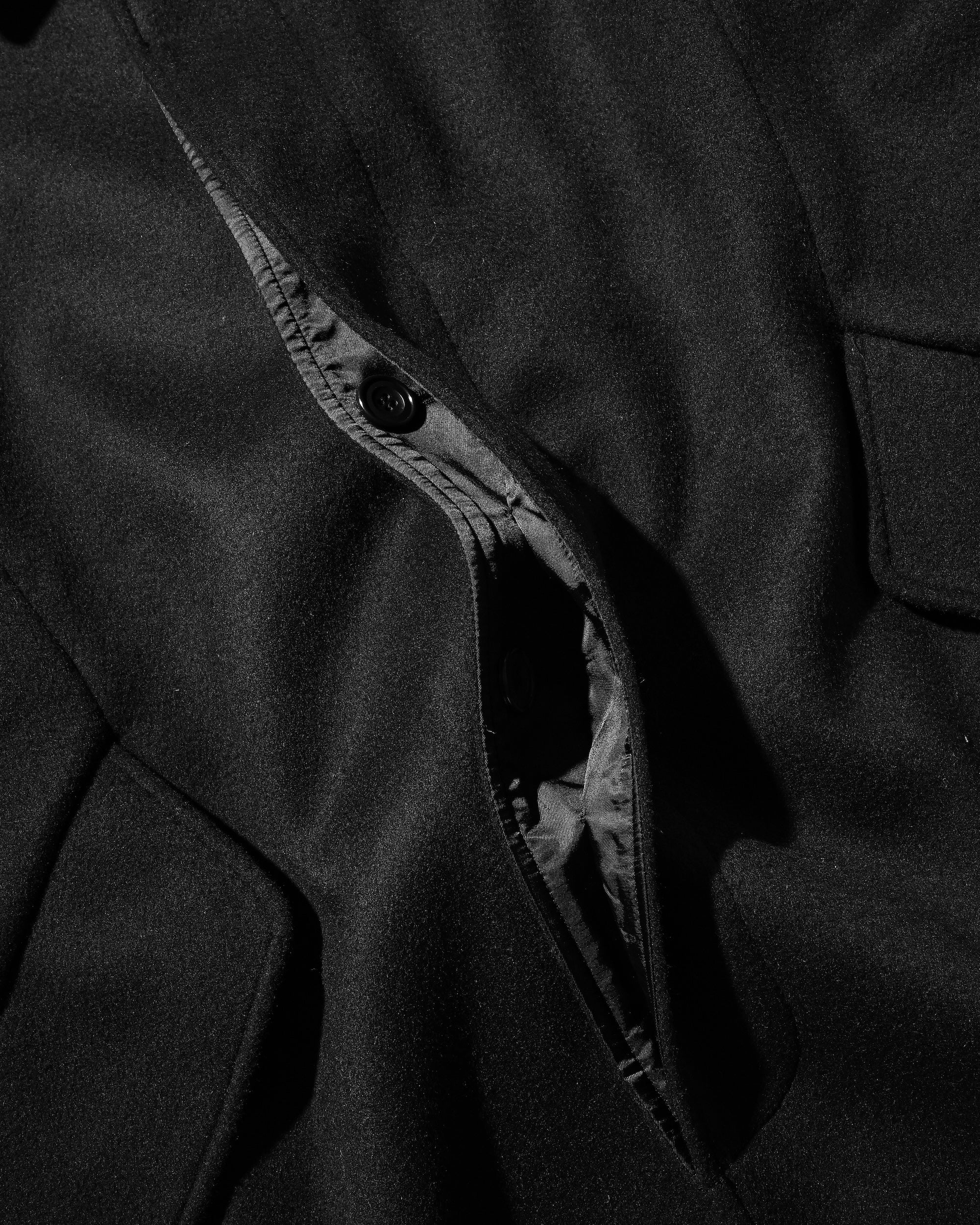 【12.10 WED 20:00- IN STOCK】WOOL MELTON BALMACAAN COAT (BLACK)