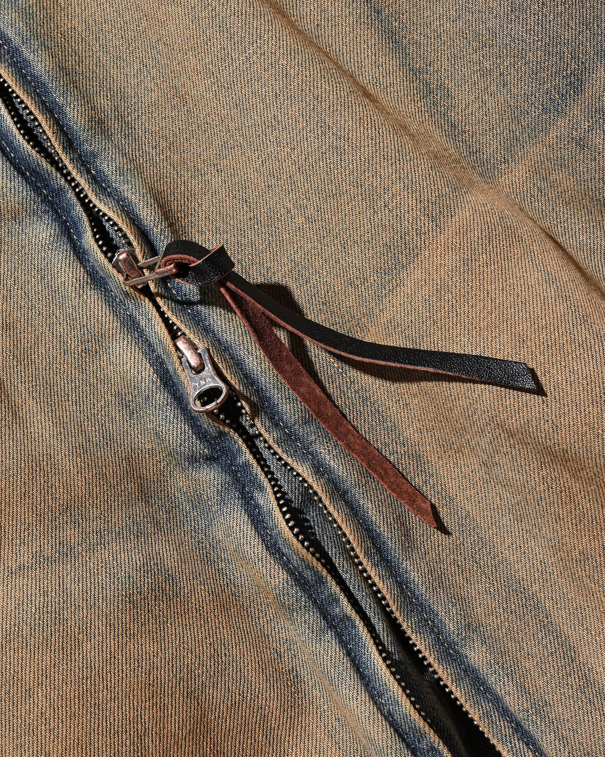 VINTAGE DYED SELVEDGE DENIM CITY UTILITY JACKET (VINTAGE BEIGE)