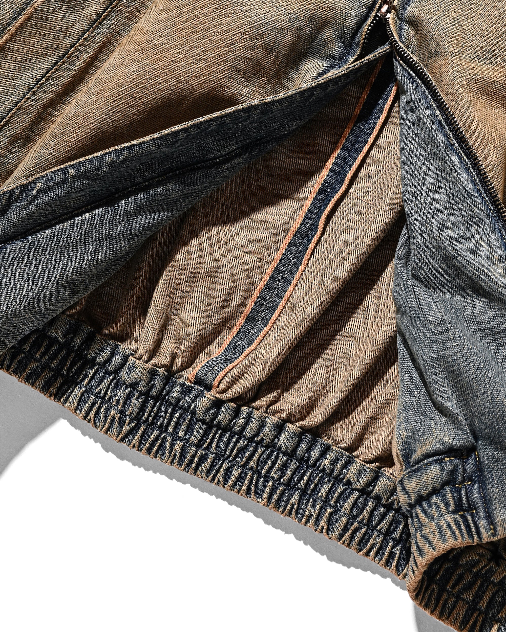 VINTAGE DYED SELVEDGE DENIM CITY UTILITY JACKET (VINTAGE BEIGE)