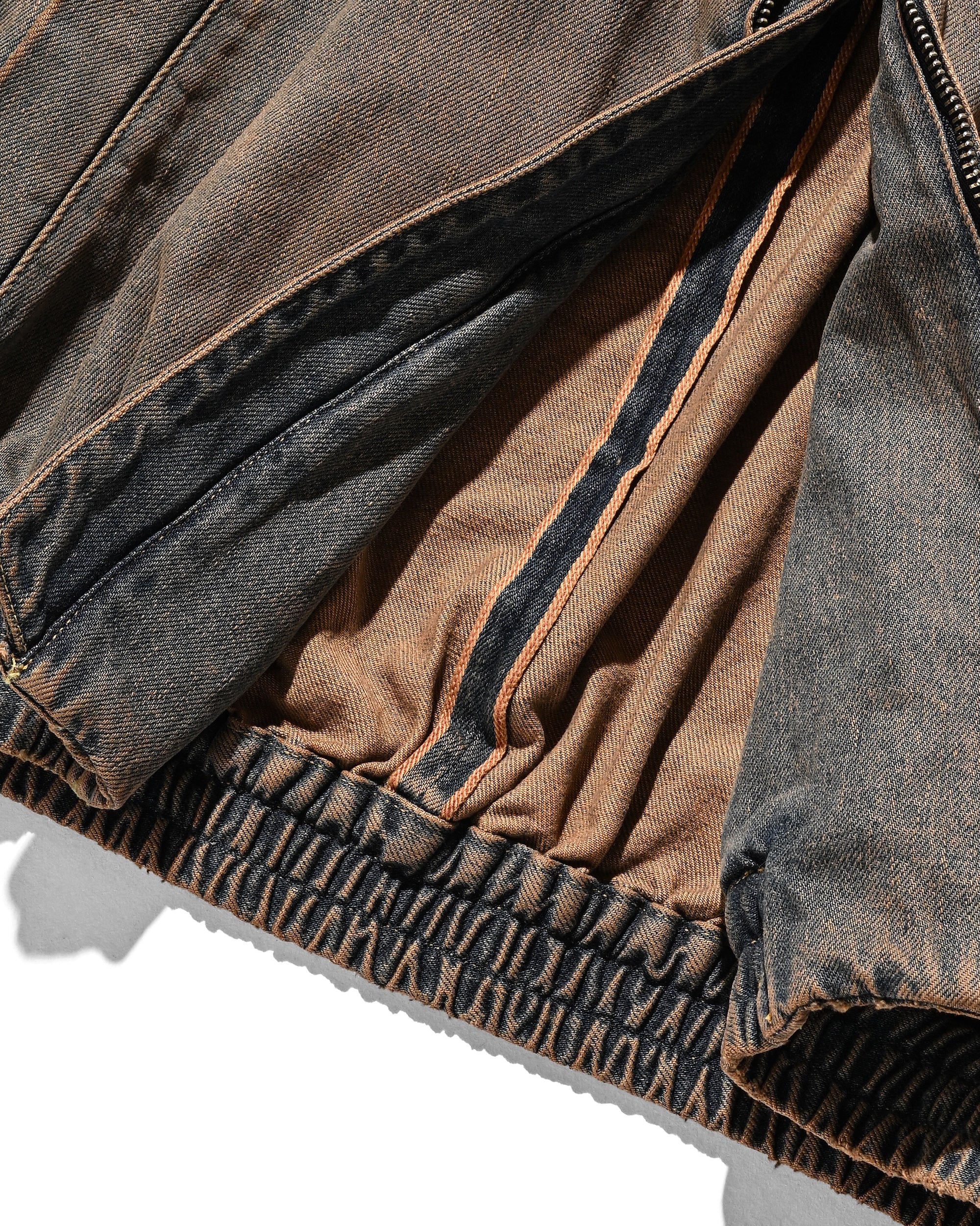 VINTAGE DYED SELVEDGE DENIM CITY UTILITY JACKET (VINTAGE BROWN)