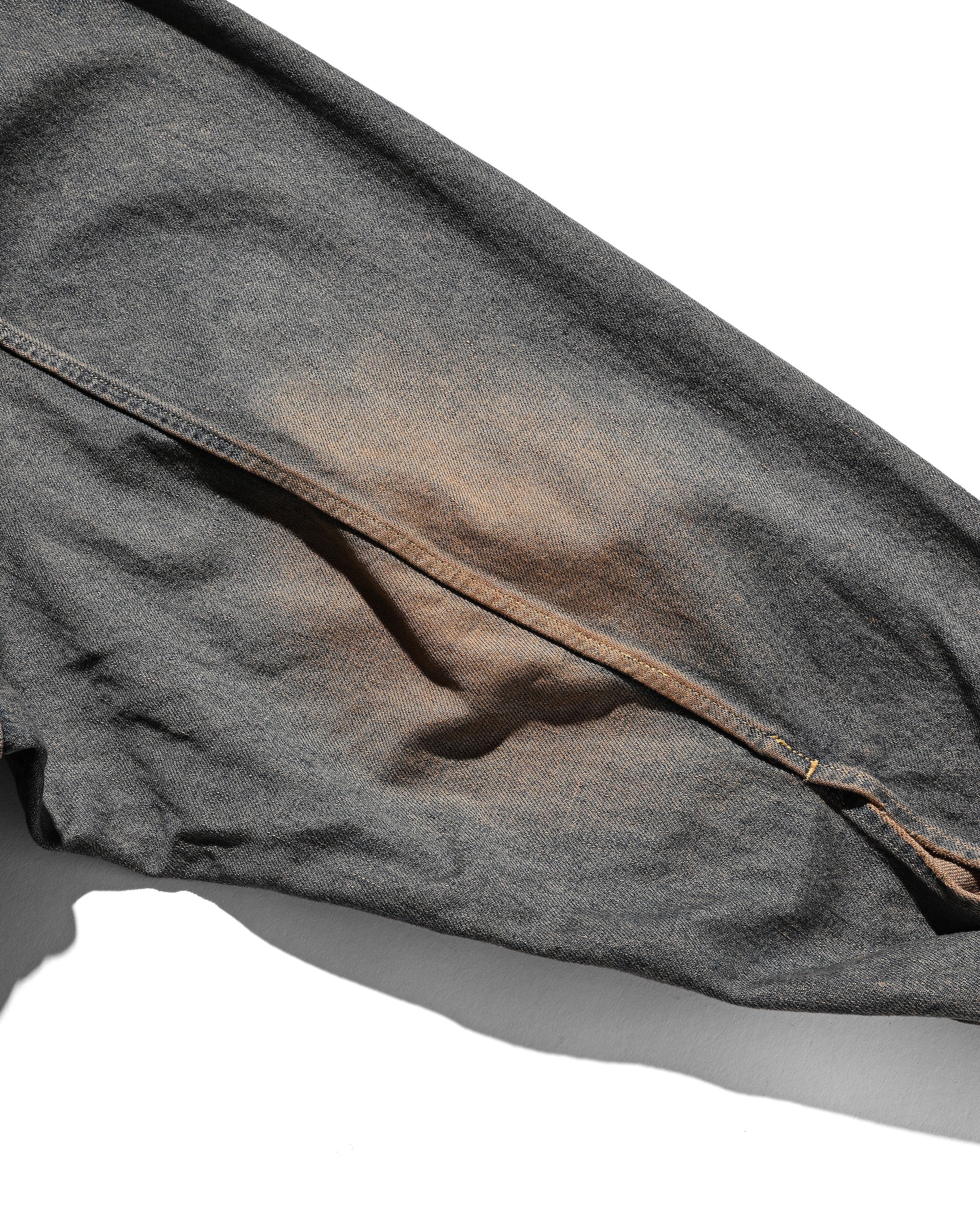 VINTAGE DYED SELVEDGE DENIM CITY UTILITY JACKET (VINTAGE BROWN)