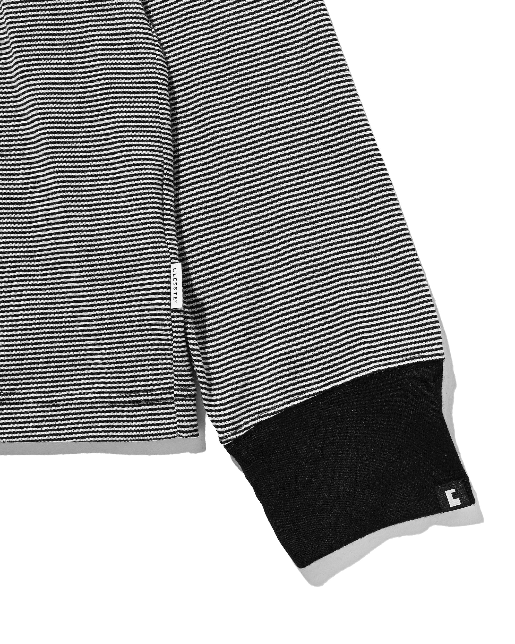 【12.17 WED 20:00- IN STOCK】WOOL BORDER L/S TURTLE NECK T-SHIRT (BLACK×WHITE)