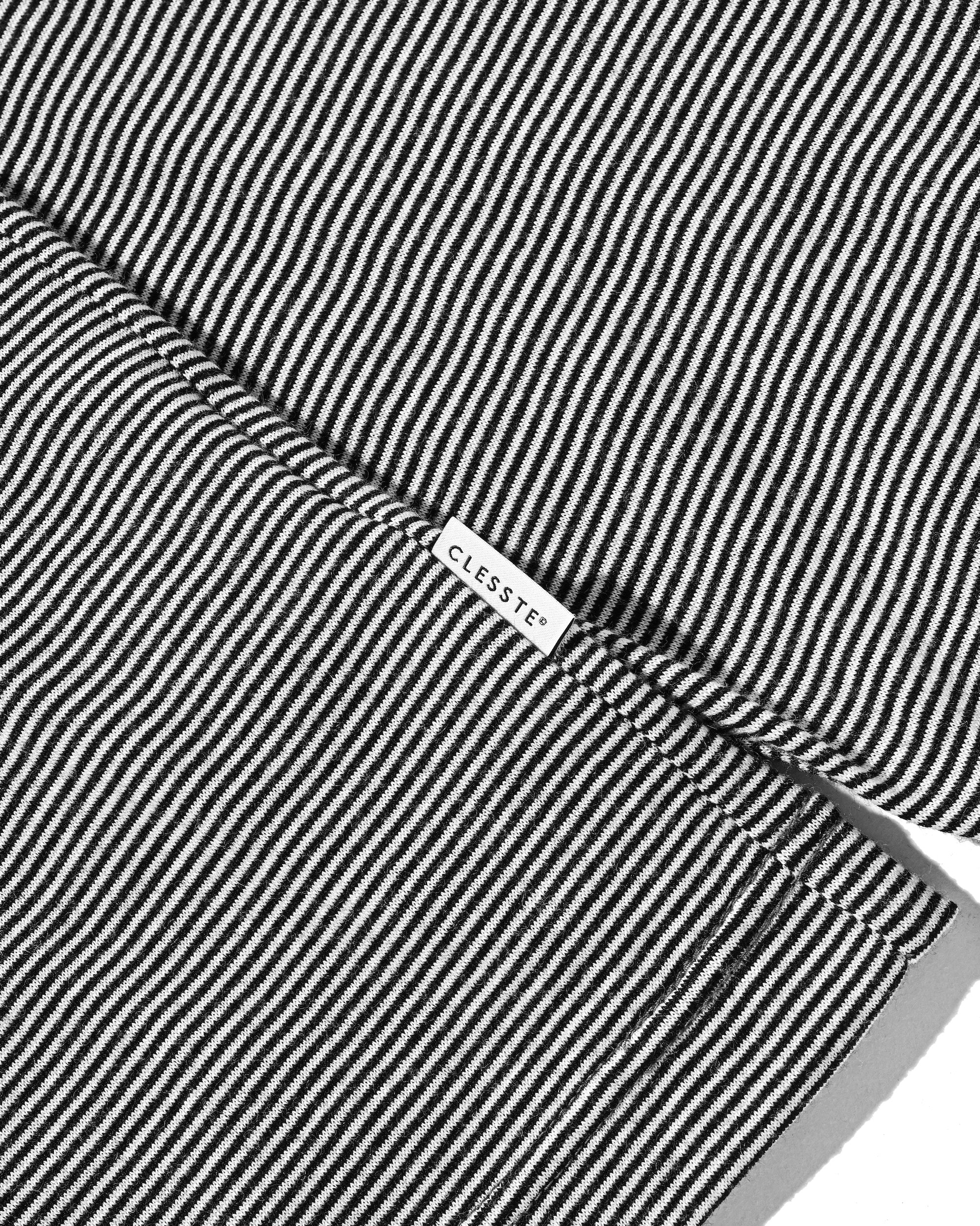 【12.17 WED 20:00- IN STOCK】WOOL BORDER L/S TURTLE NECK T-SHIRT (BLACK×WHITE)