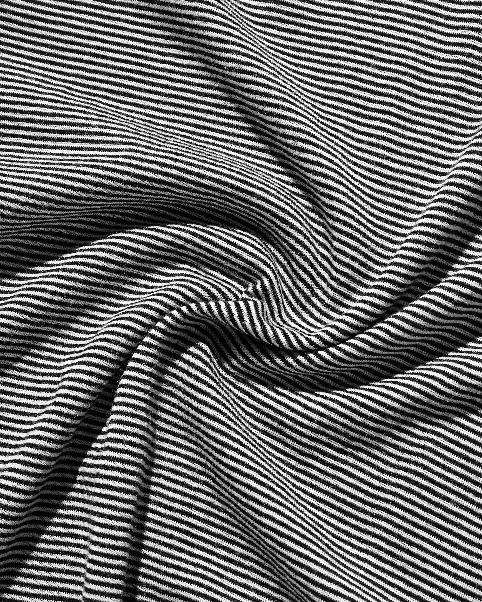WOOL BORDER L/S TURTLE NECK T-SHIRT (BLACK×WHITE)