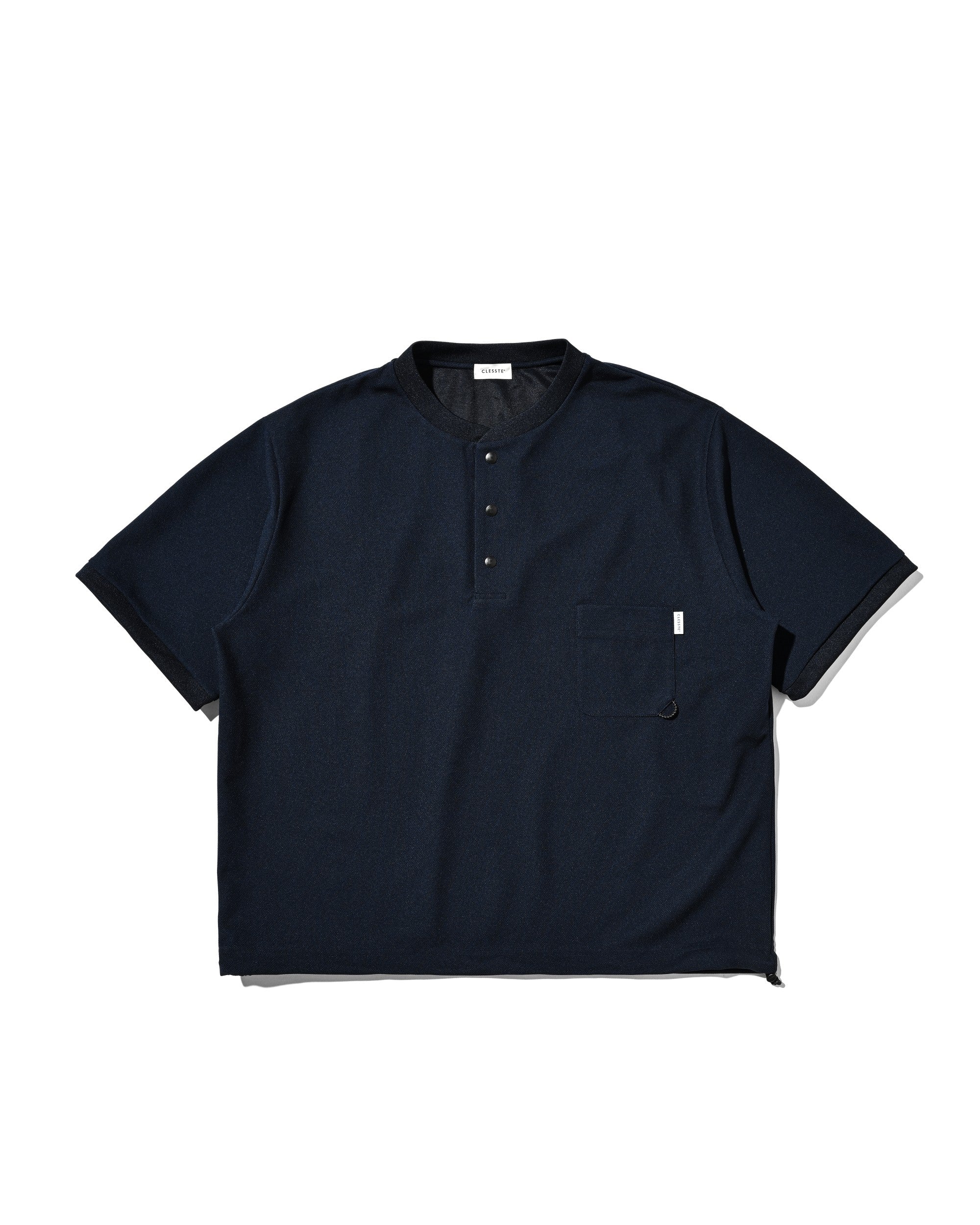 【8.12 WED 20:00- IN STOCK】ACTIVE CITY HENLEY NECK S/S T-SHIRT (NAVY)