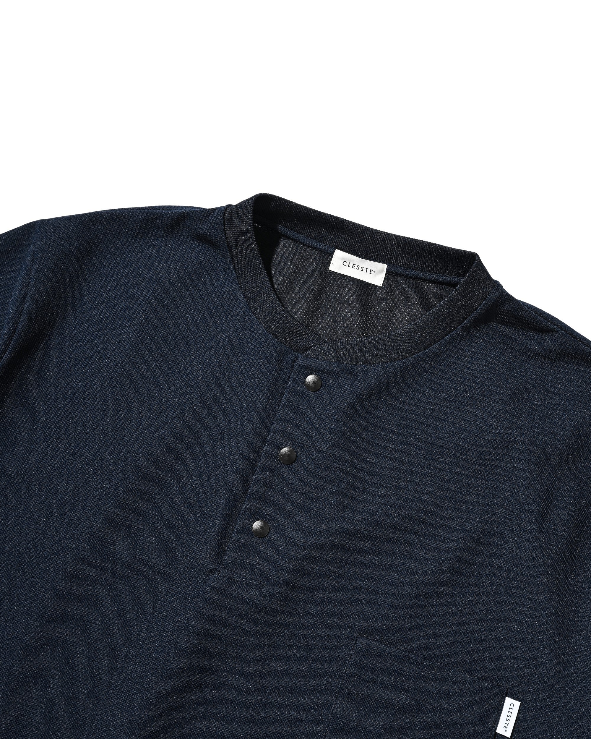 【8.12 WED 20:00- IN STOCK】ACTIVE CITY HENLEY NECK S/S T-SHIRT (NAVY)