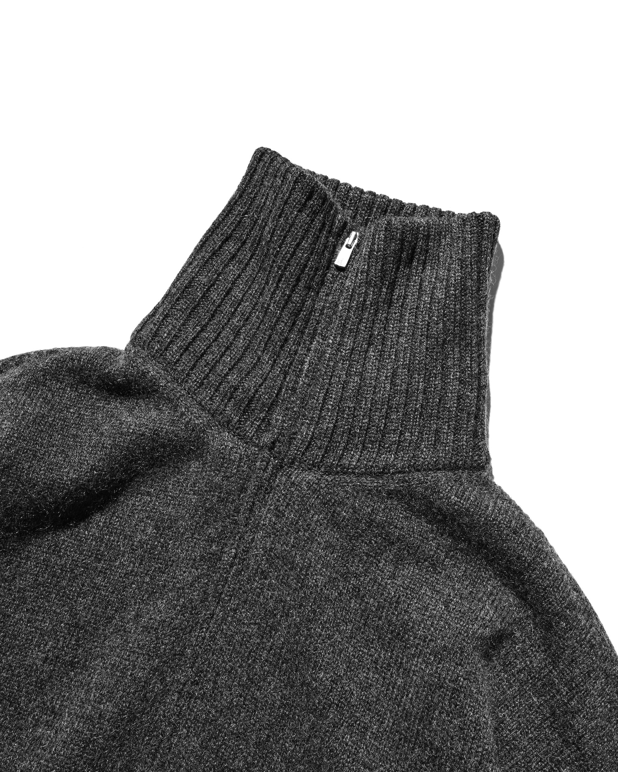 12.24 WED 20:00- IN STOCK】YAK WOOL ZIPUP KNIT (CHARCOAL)