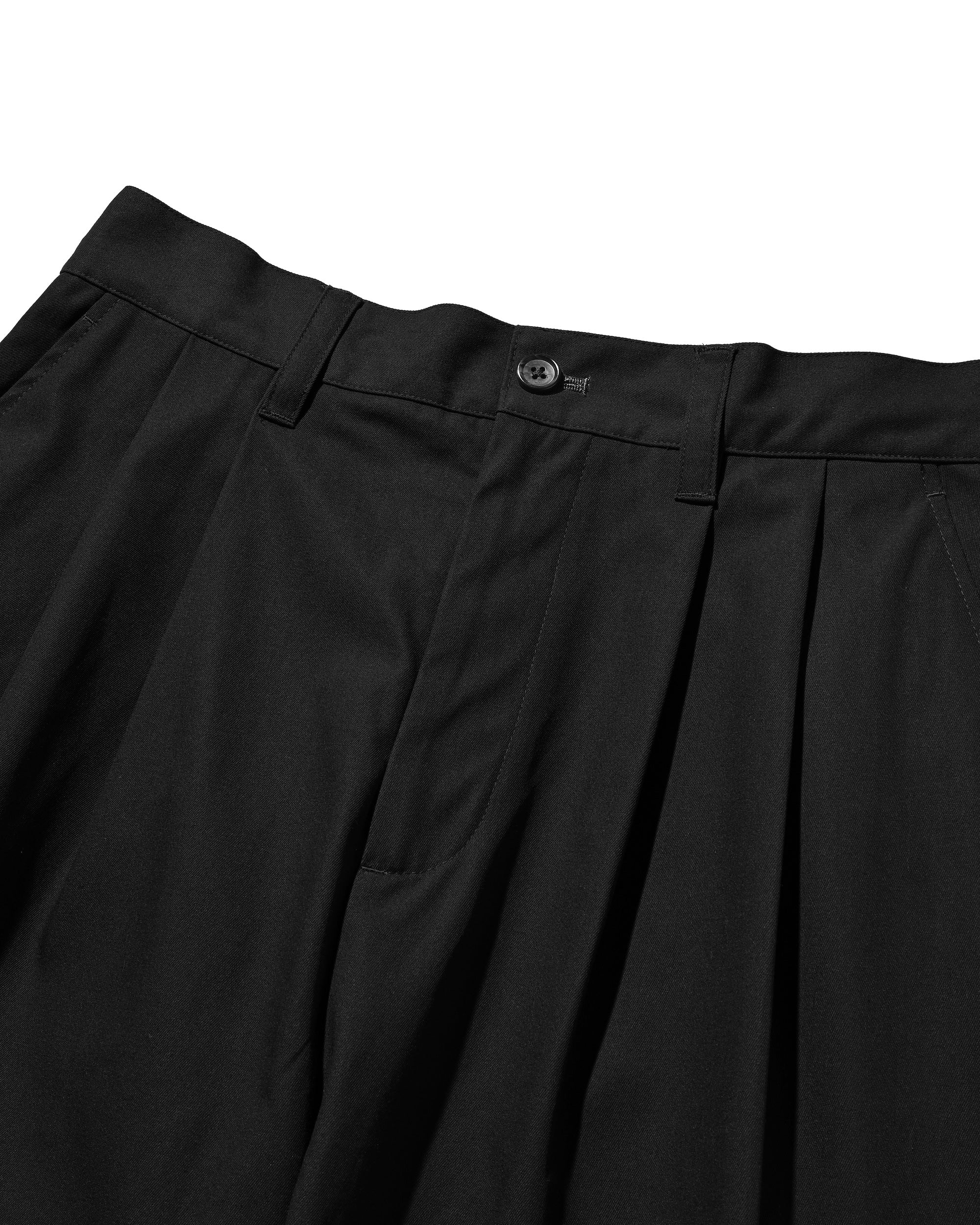 【2.4 WED 20:00- IN STOCK】T/C GABARDINE CITY UNIFORM WIDE TAPERED PANTS (BLACK)