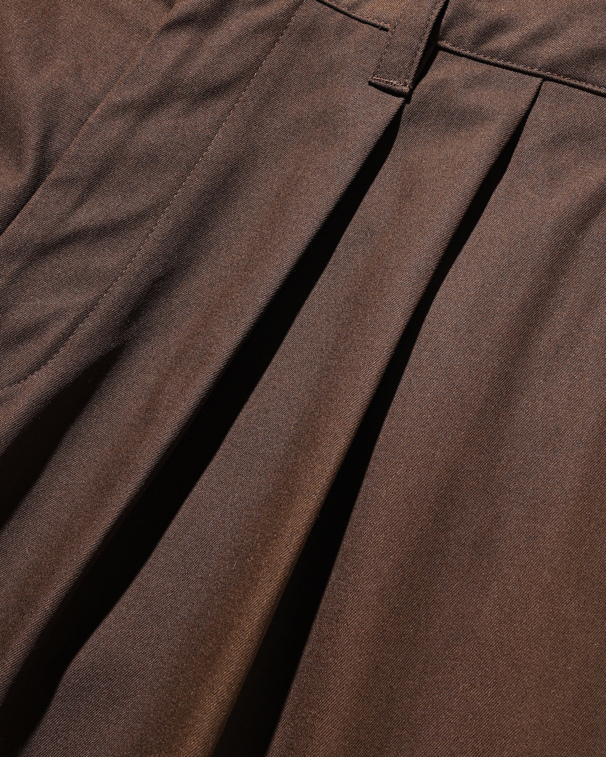 【2.4 WED 20:00- IN STOCK】T/C GABARDINE CITY UNIFORM WIDE TAPERED PANTS(BROWN)
