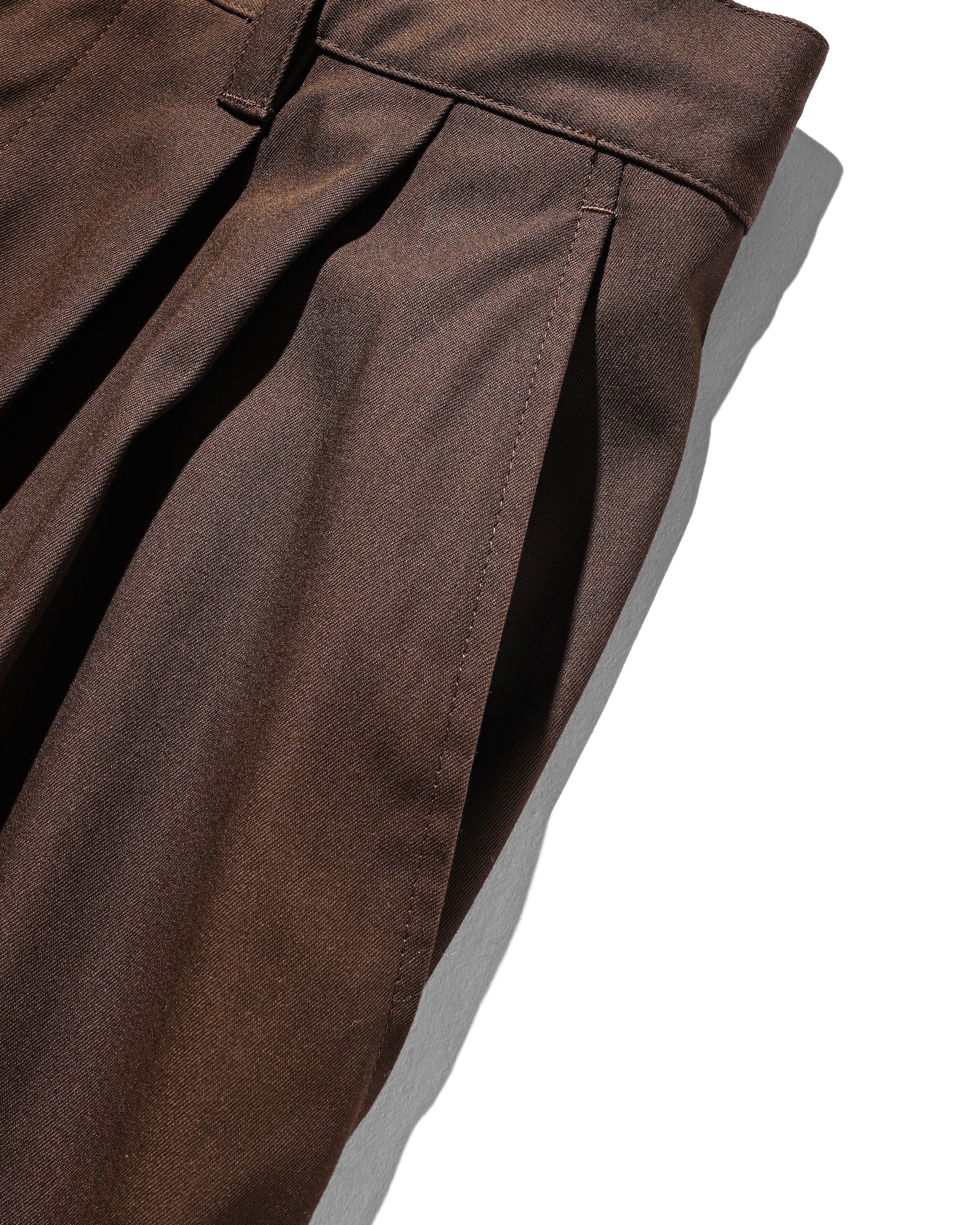 【2.4 WED 20:00- IN STOCK】T/C GABARDINE CITY UNIFORM WIDE TAPERED PANTS(BROWN)