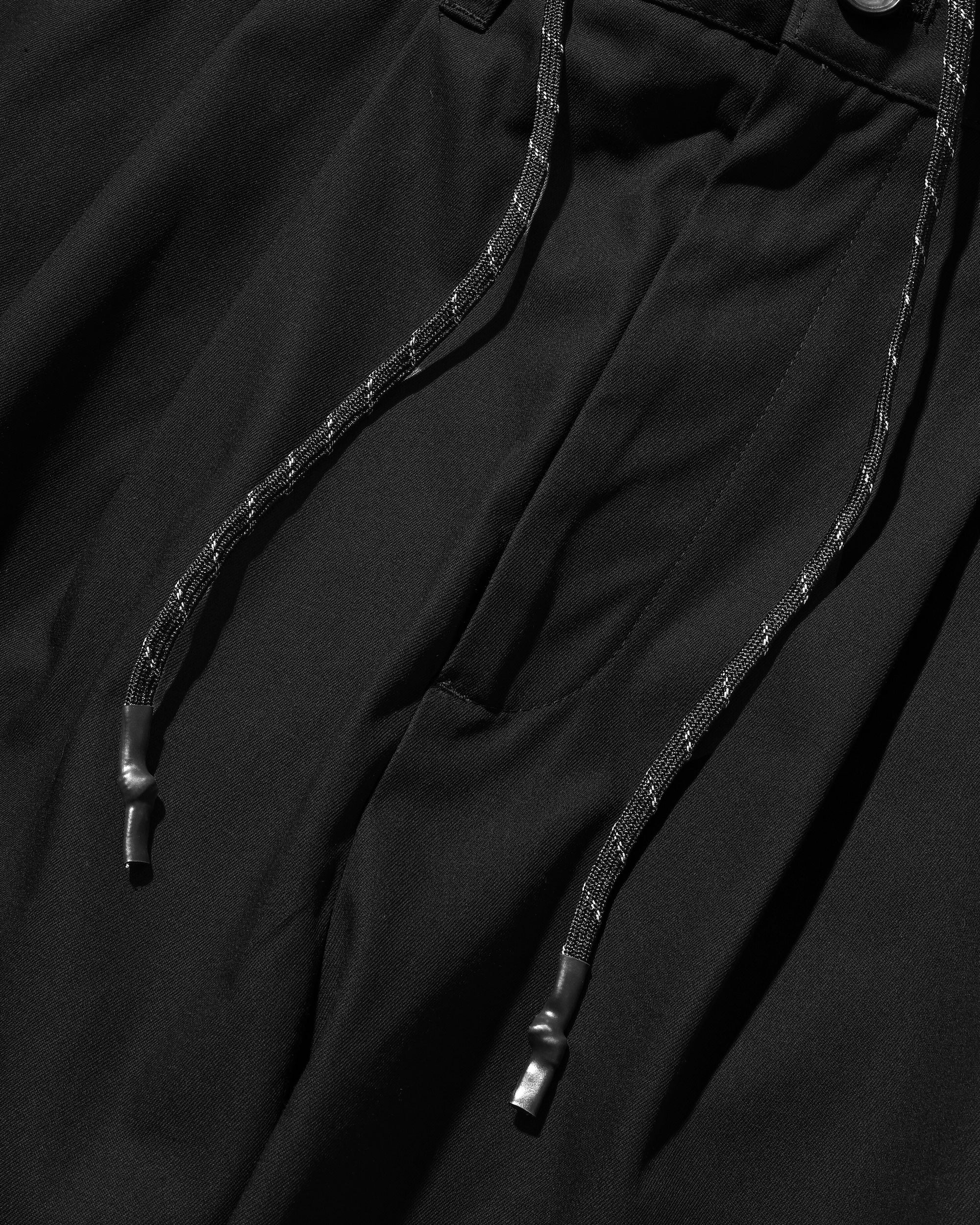 【2.4 WED 20:00- IN STOCK】T/C GABARDINE CITY UNIFORM WIDE TAPERED PANTS (BLACK)