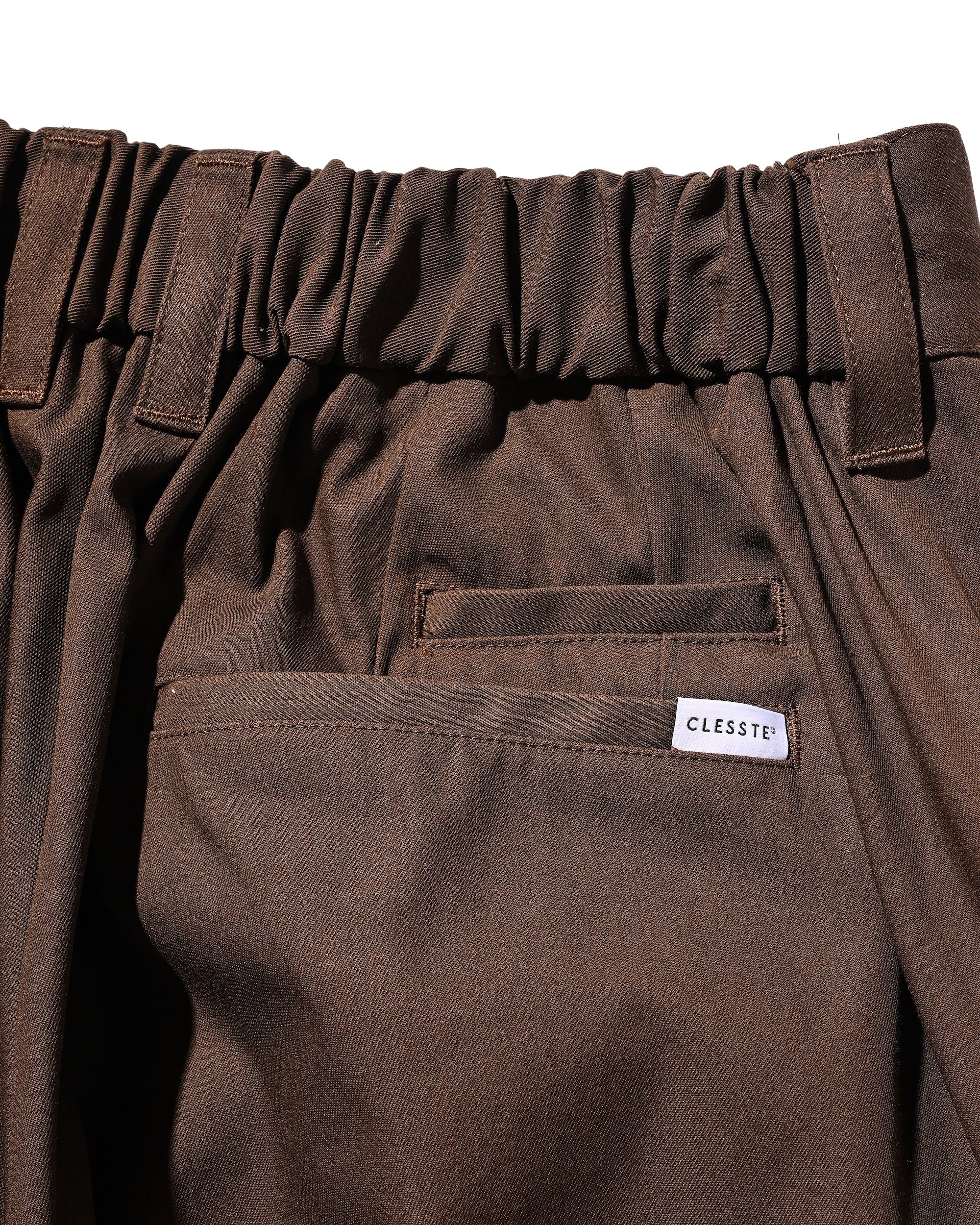 【2.4 WED 20:00- IN STOCK】T/C GABARDINE CITY UNIFORM WIDE TAPERED PANTS(BROWN)