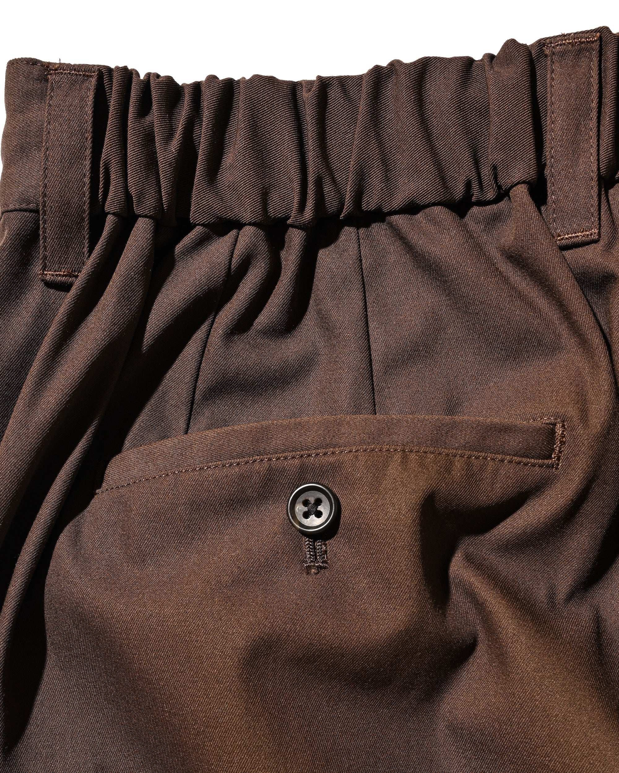 【2.4 WED 20:00- IN STOCK】T/C GABARDINE CITY UNIFORM WIDE TAPERED PANTS(BROWN)