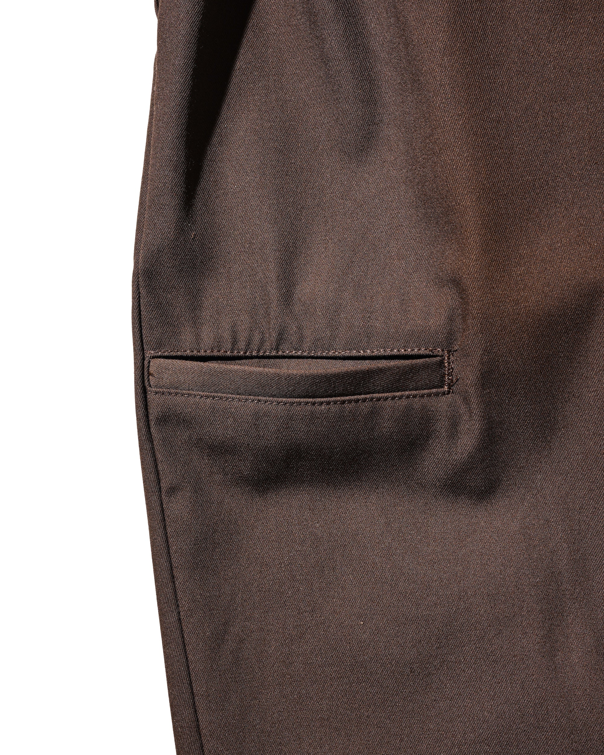 【2.4 WED 20:00- IN STOCK】T/C GABARDINE CITY UNIFORM WIDE TAPERED PANTS(BROWN)