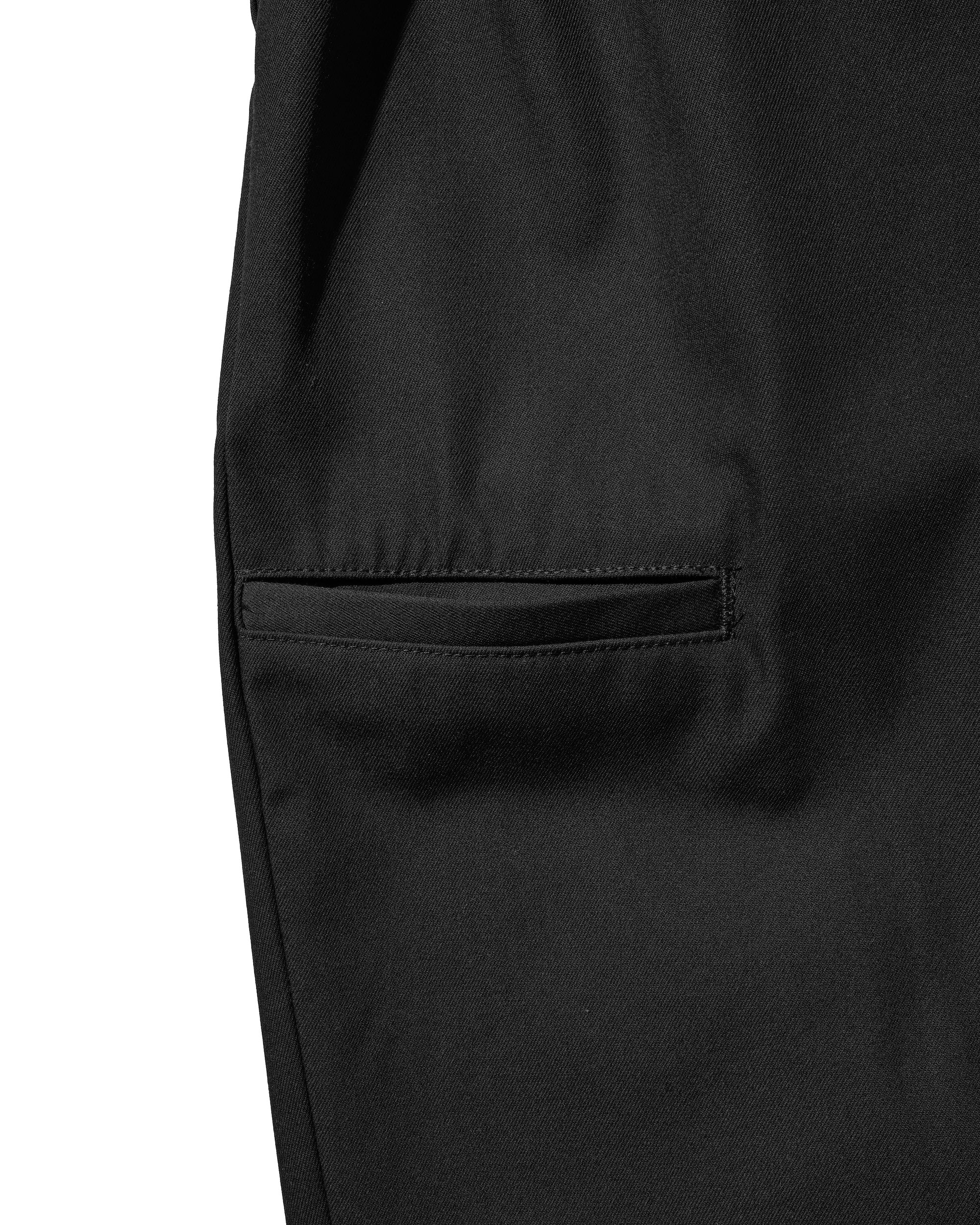 【2.4 WED 20:00- IN STOCK】T/C GABARDINE CITY UNIFORM WIDE TAPERED PANTS (BLACK)