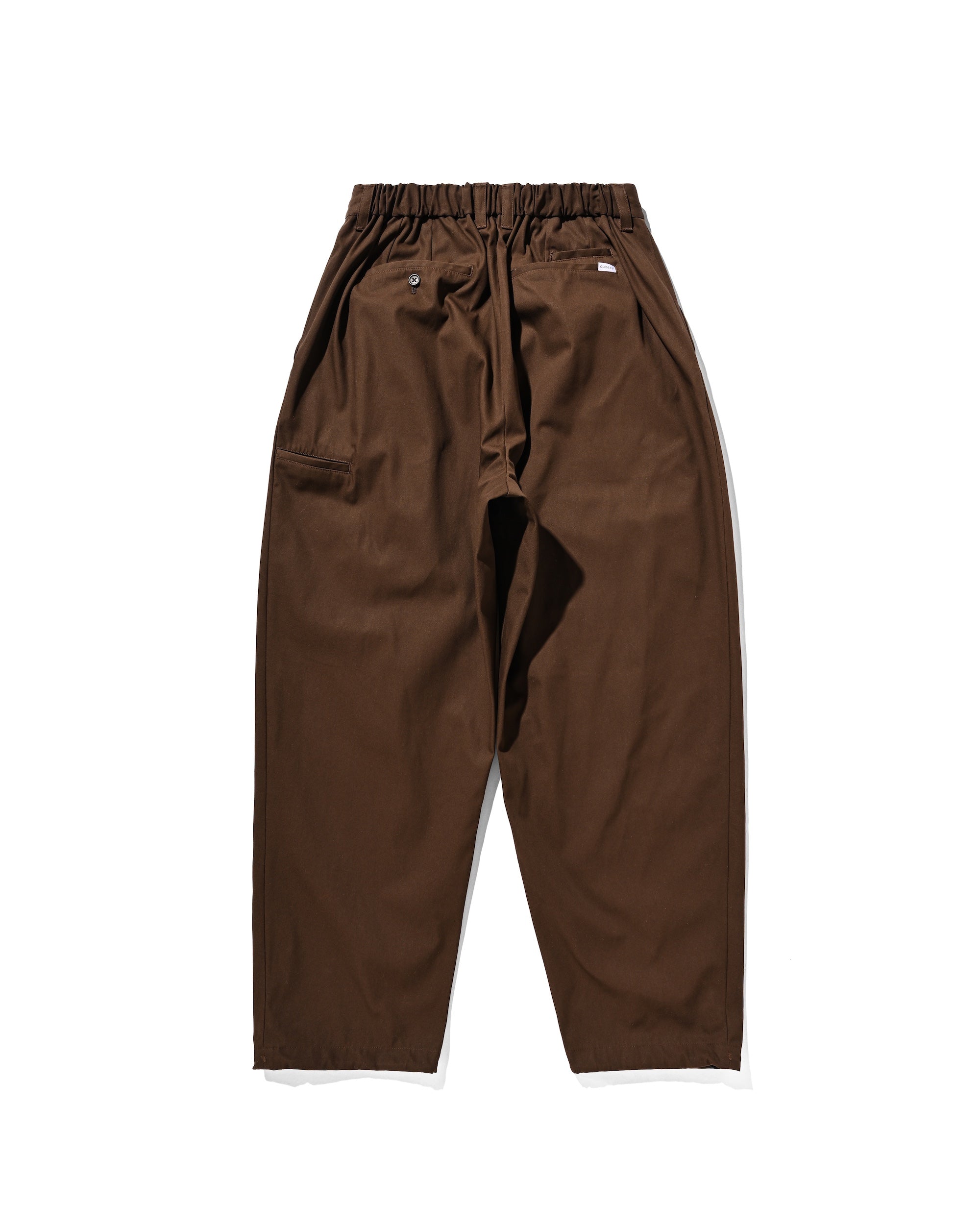 【2.4 WED 20:00- IN STOCK】T/C GABARDINE CITY UNIFORM WIDE TAPERED PANTS(BROWN)