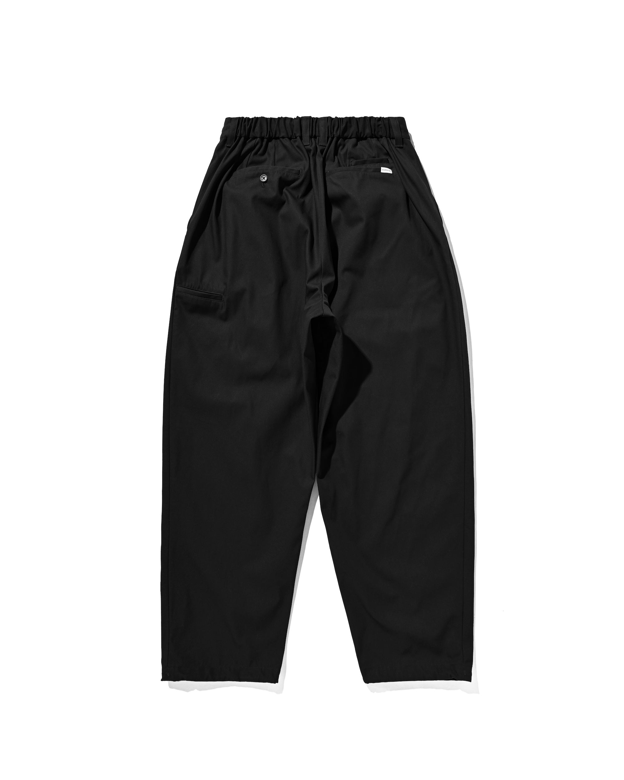 【2.4 WED 20:00- IN STOCK】T/C GABARDINE CITY UNIFORM WIDE TAPERED PANTS (BLACK)