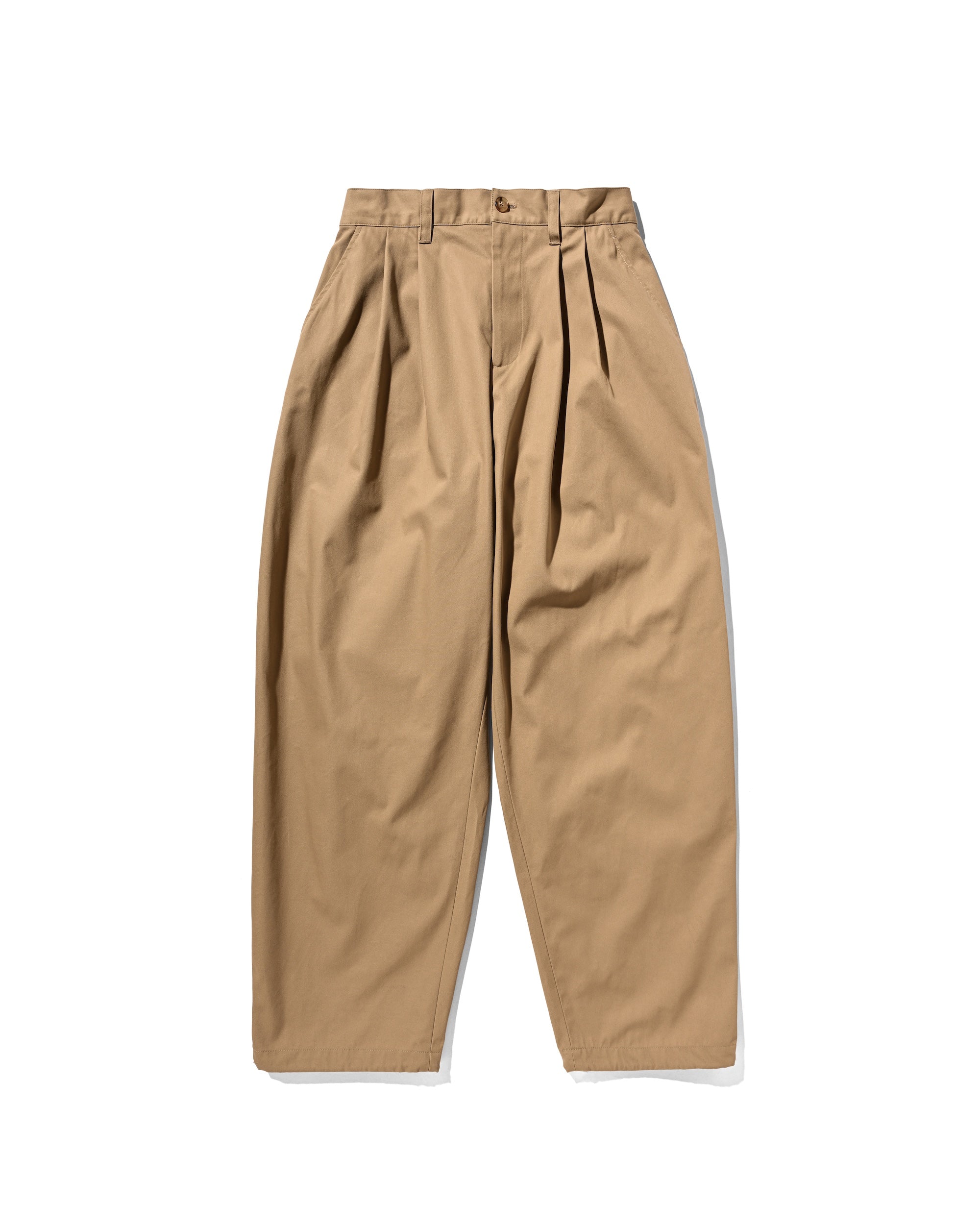 【2.4 WED 20:00- IN STOCK】T/C GABARDINE CITY UNIFORM WIDE TAPERED PANTS(BEIGE)