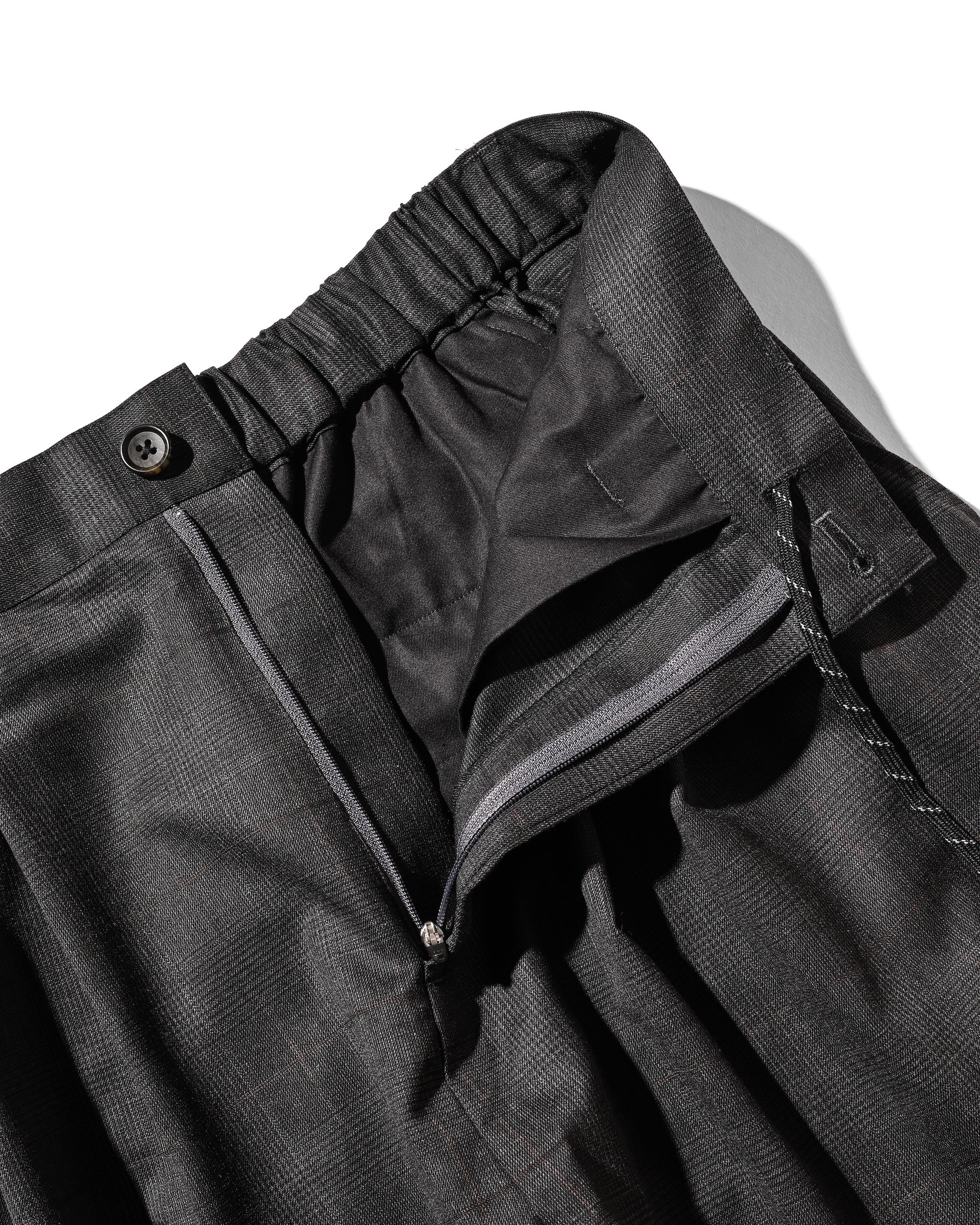 【1.28 WED 20:00- IN STOCK】WOOL GLEN PLAID CITY UNIFORM WIDE TAPERED PANTS