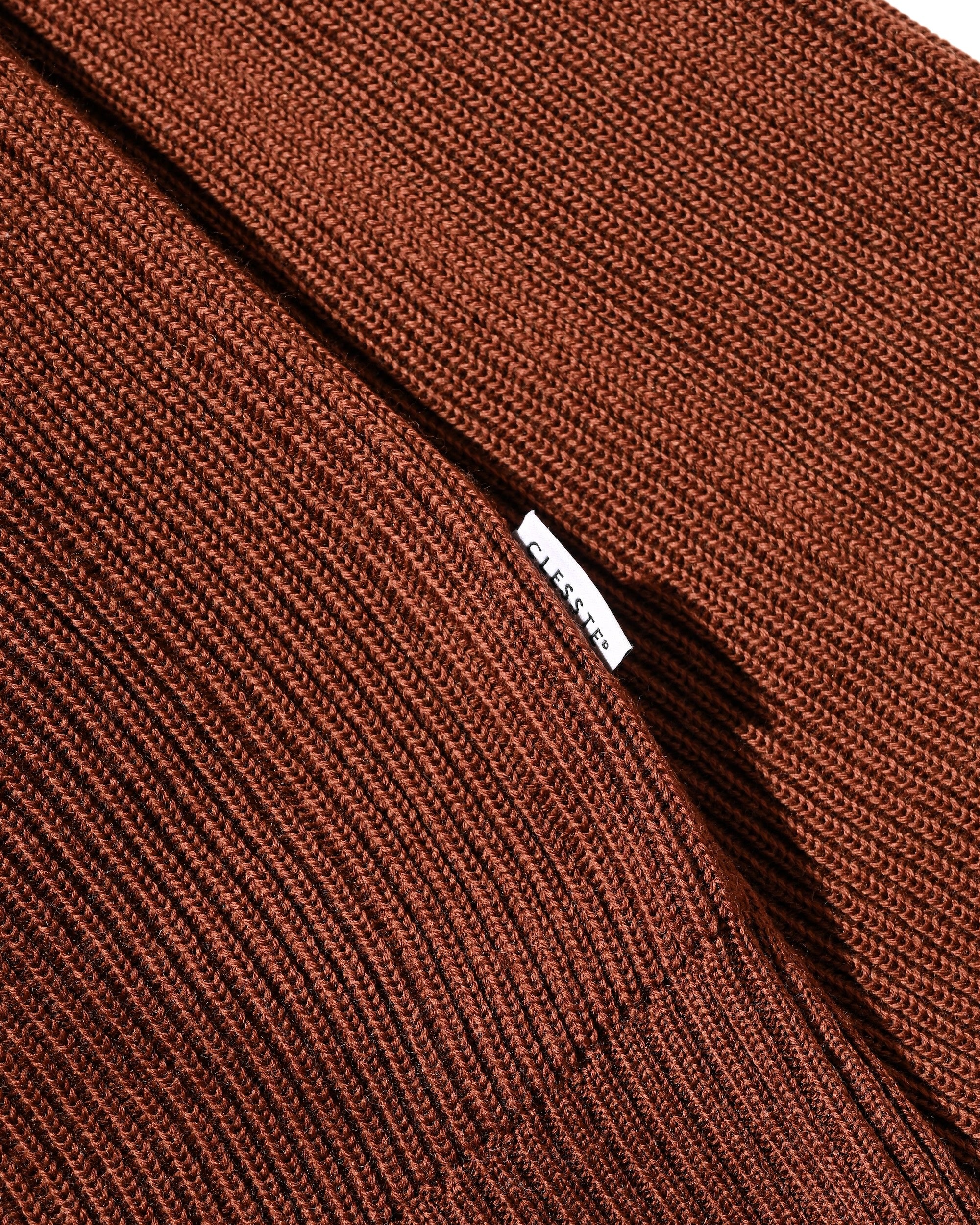 FINE WOOL V-NECK KNIT PULLOVER (BROWN)