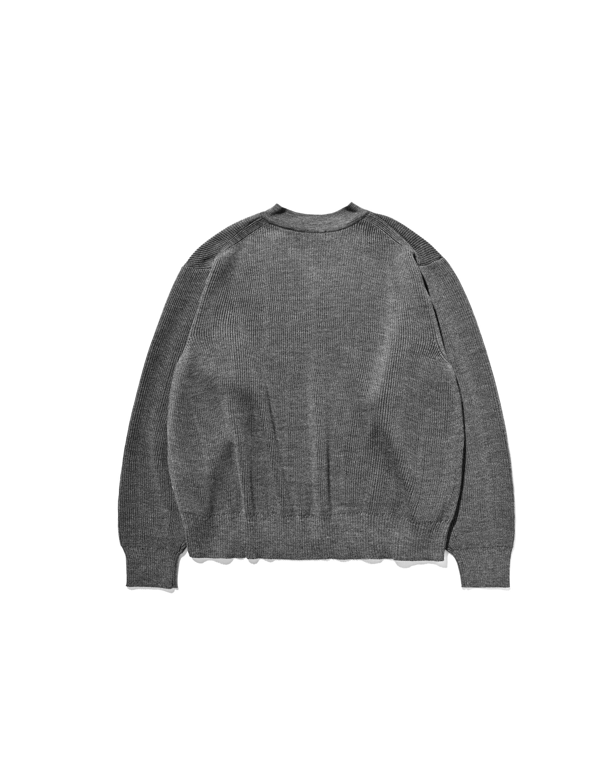 【1.7 WED 20:00- IN STOCK】FINE WOOL V-NECK KNIT PULLOVER (GRAY)