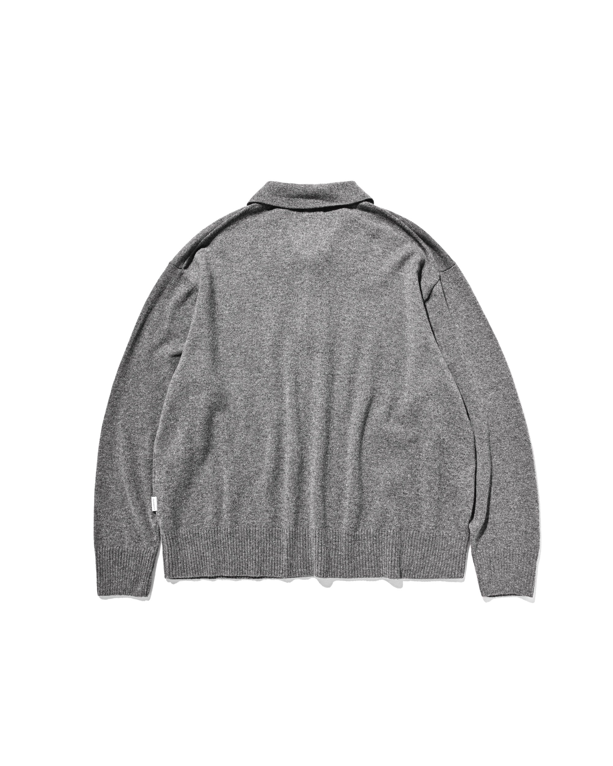 【12.27 SAT 20:00- IN STOCK】CASHMERE KNIT POLO SHIRT (GRAY)