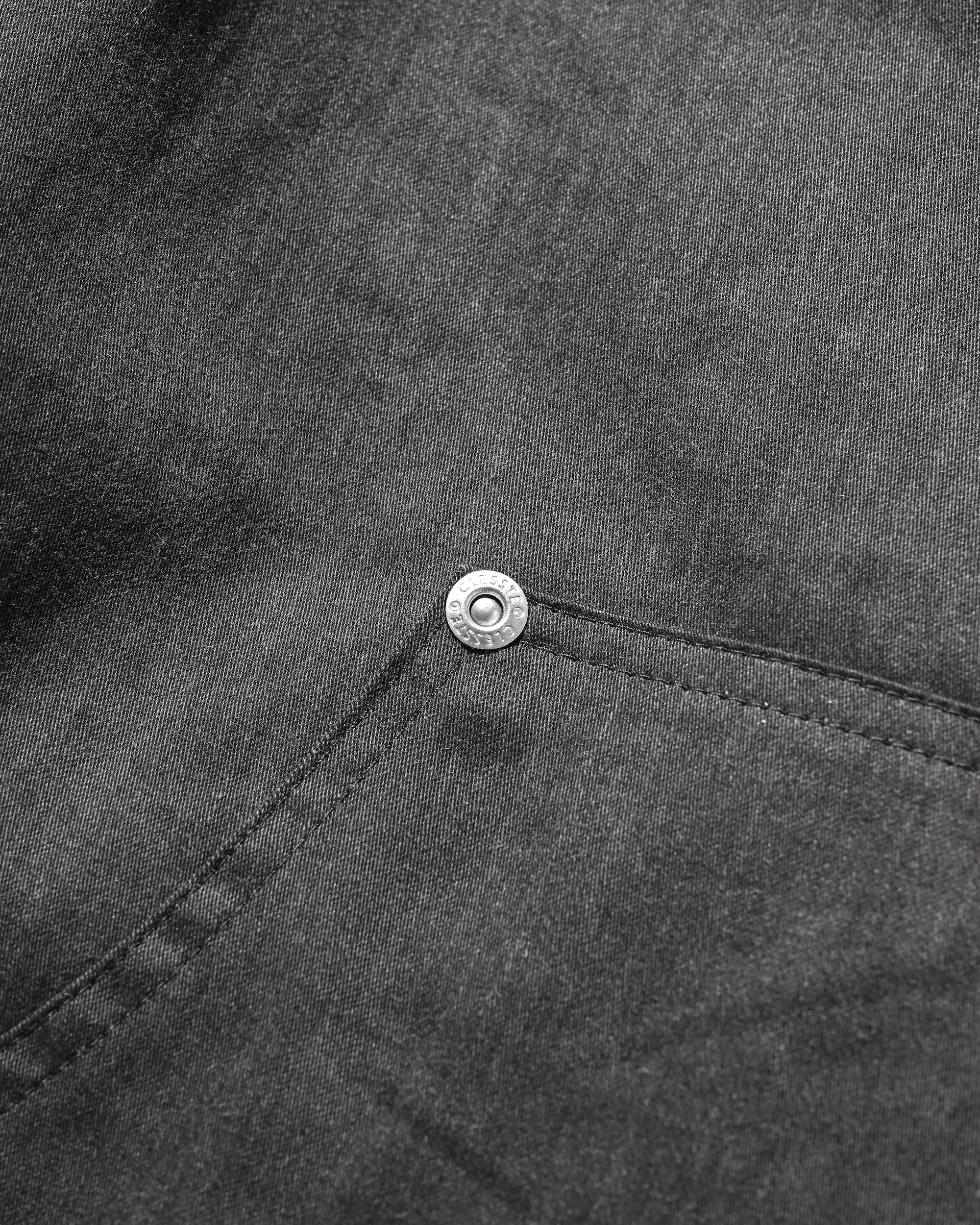 VINTAGE EFFECT DOUBLE KNEE CURVED WORKER PANTS (BLACK)