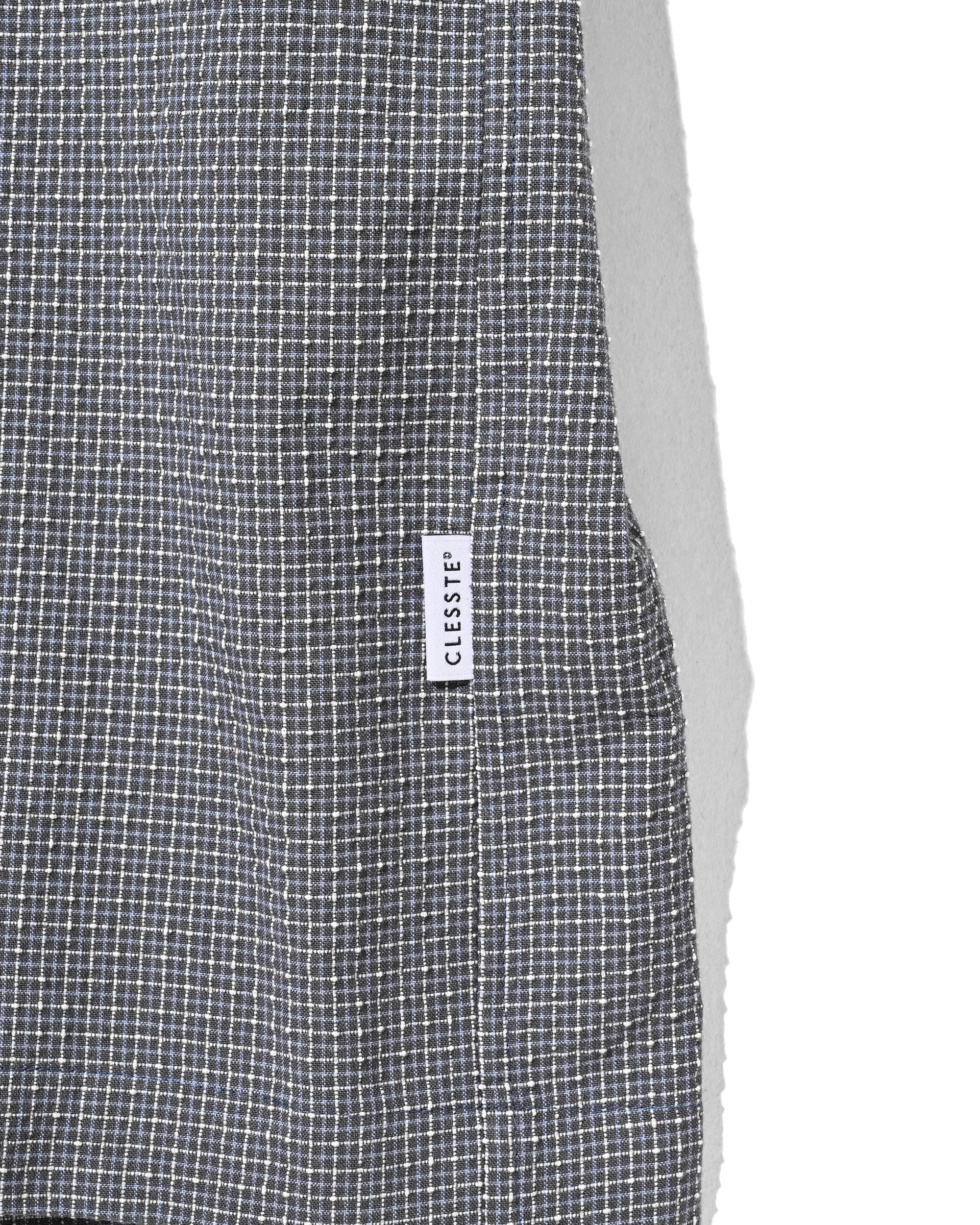 【7.25 SAT 20:00- IN STOCK】MINI CHECK OPEN COLLAR S/S SHIRT (BLUE×WHITE)