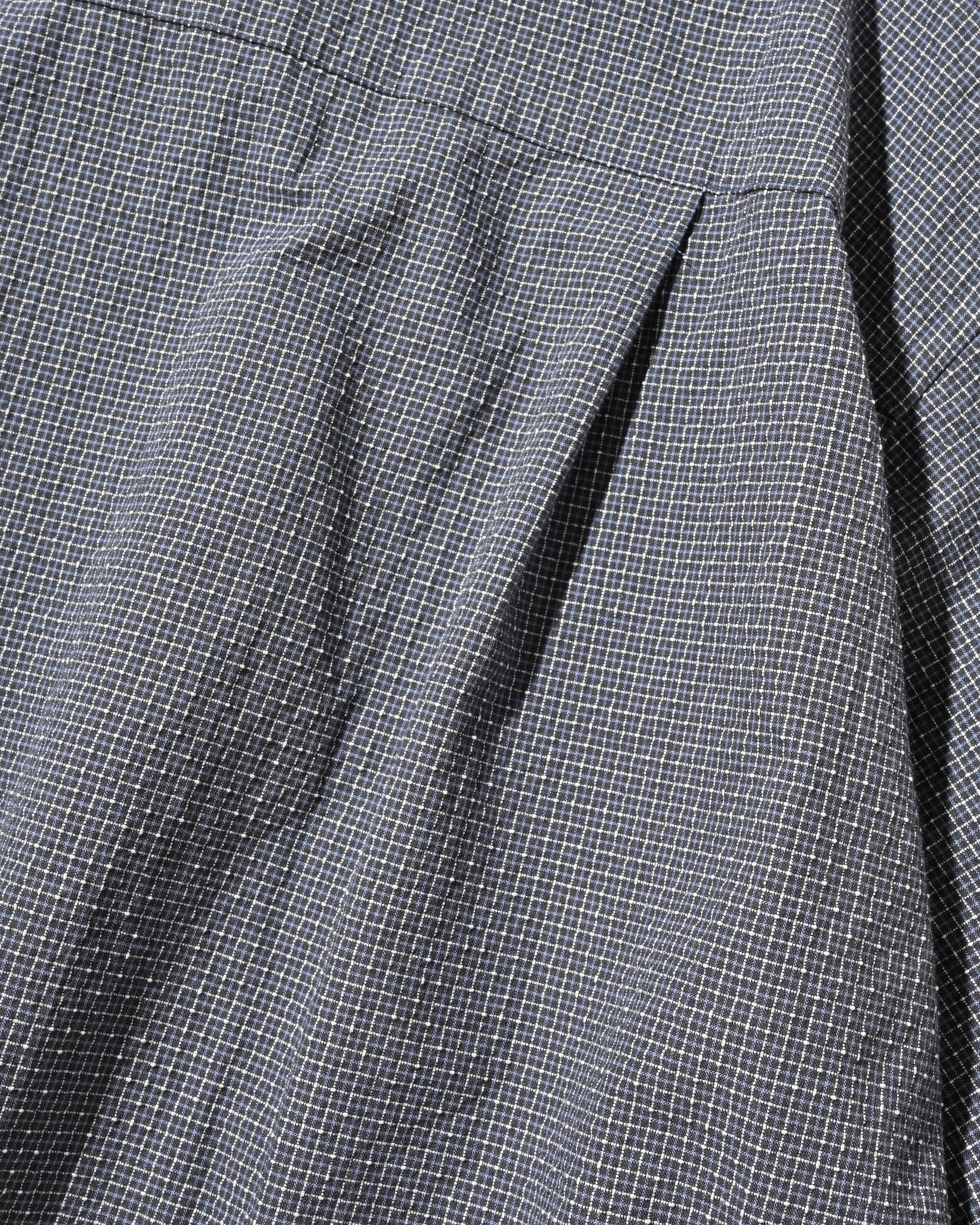【7.25 SAT 20:00- IN STOCK】MINI CHECK OPEN COLLAR S/S SHIRT (BLUE×WHITE)