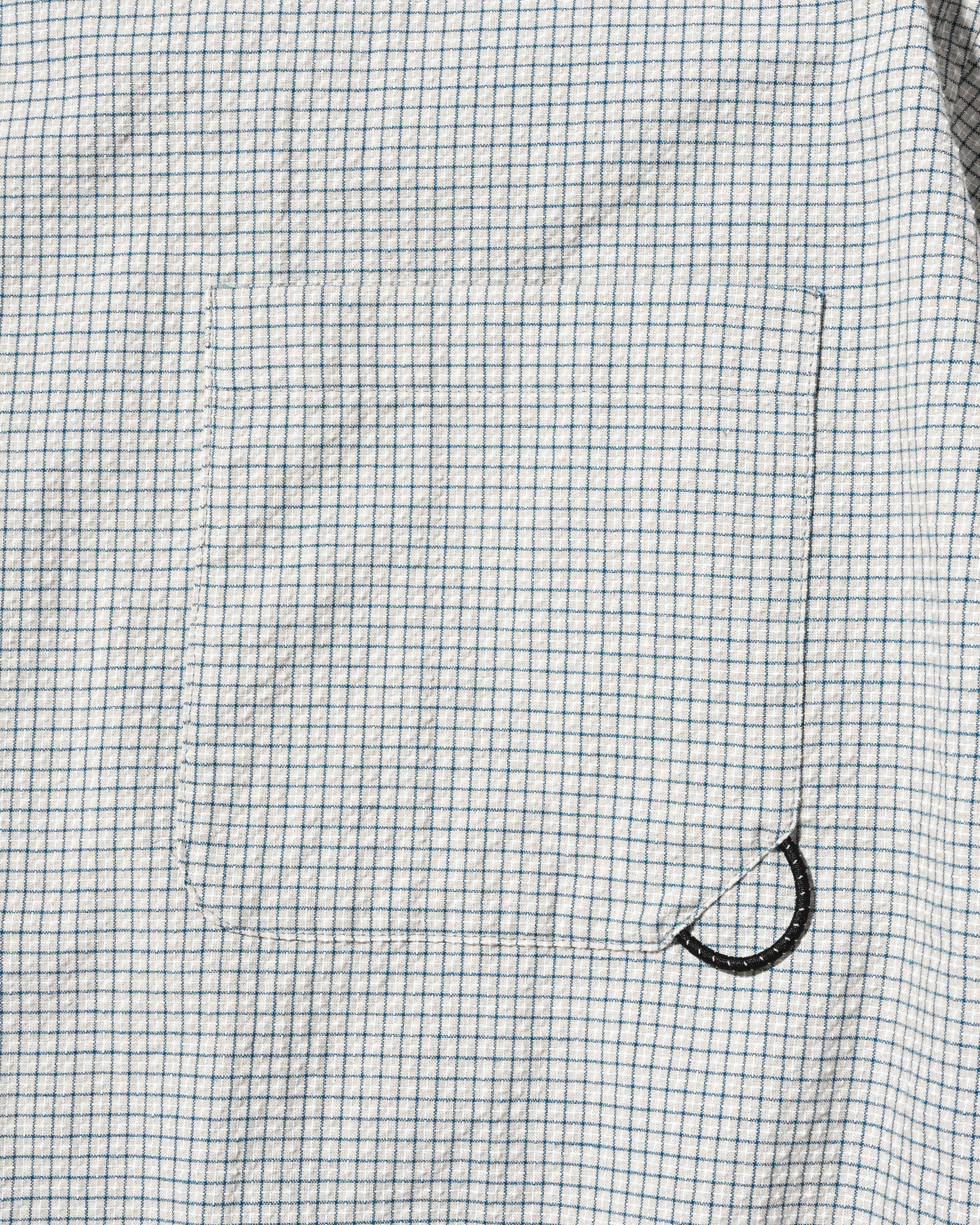 【7.25 SAT 20:00- IN STOCK】MINI CHECK OPEN COLLAR S/S SHIRT (BEIGE×BLUE)