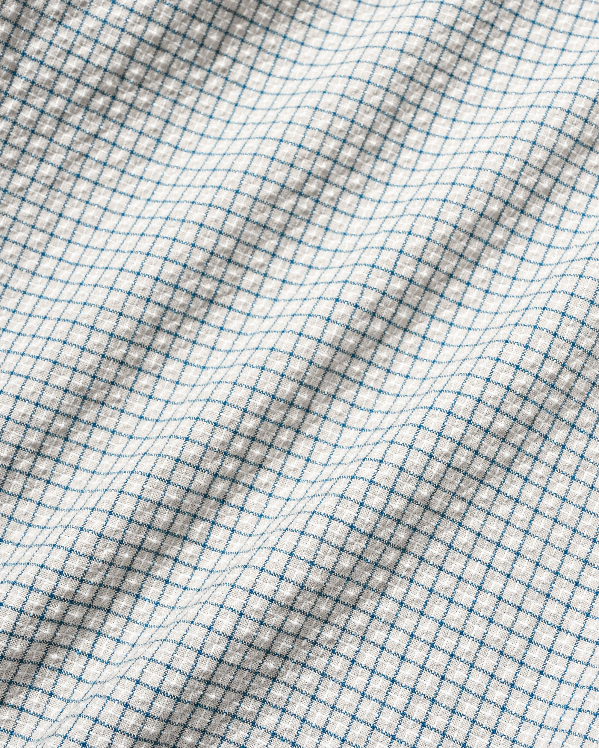 【7.25 SAT 20:00- IN STOCK】MINI CHECK OPEN COLLAR S/S SHIRT (BEIGE×BLUE)