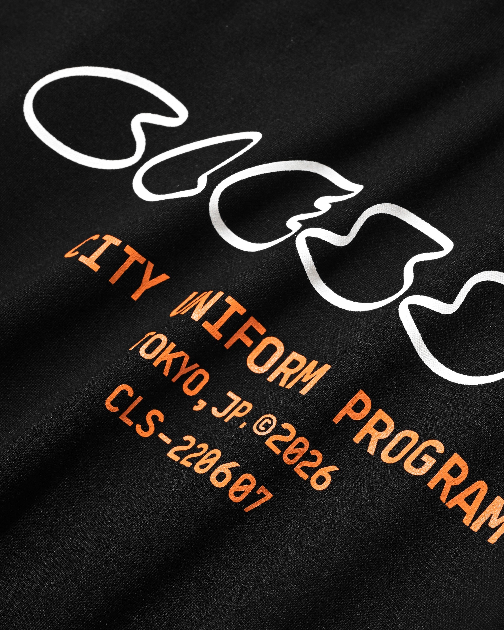 【8.1 SAT 20:00- IN STOCK】"CLST" LOGO PRINT S/S T-SHIRT WITH DRAWSTRINGS (BLACK)