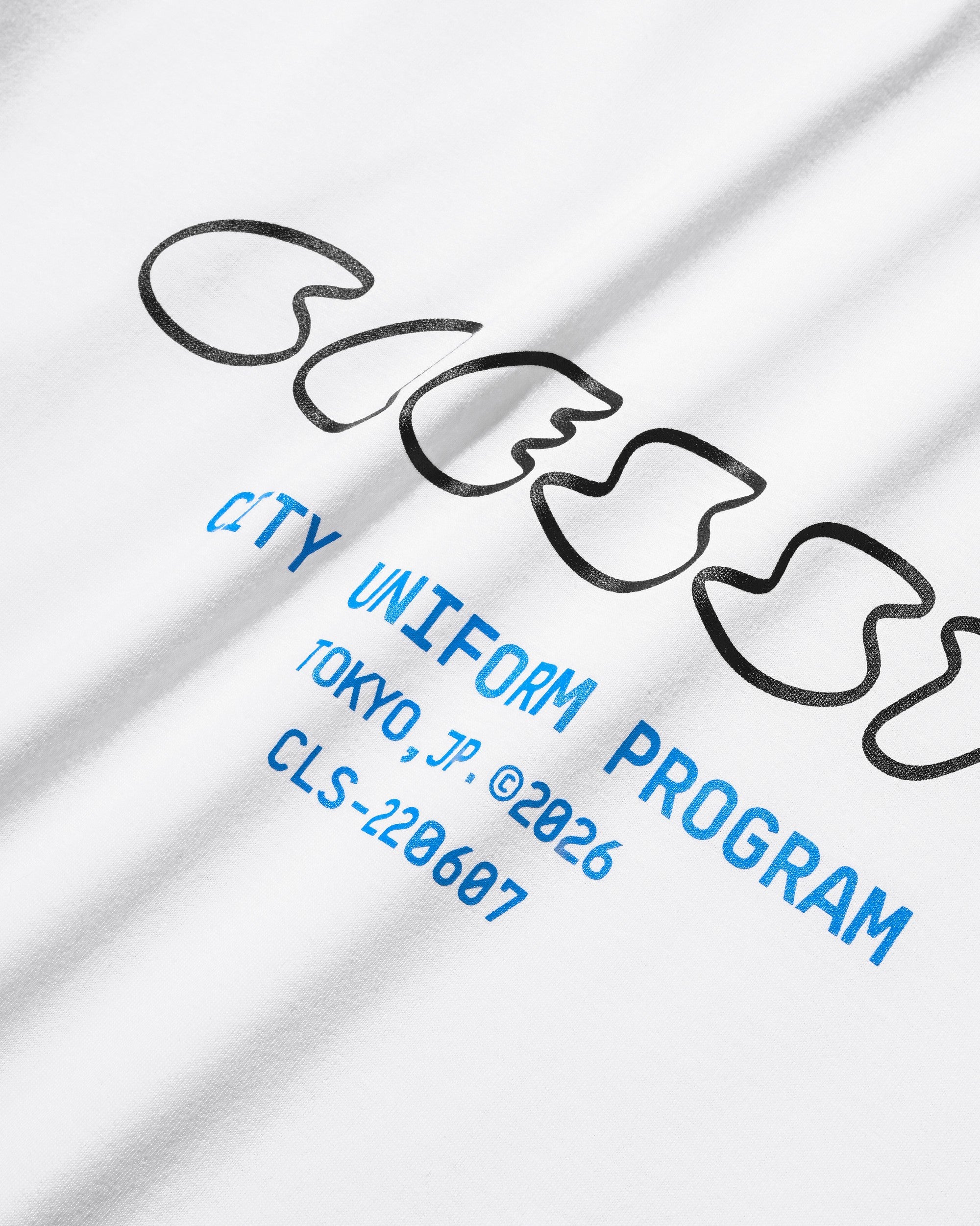 【8.1 SAT 20:00- IN STOCK】"CLST" LOGO PRINT S/S T-SHIRT WITH DRAWSTRINGS (WHITE)
