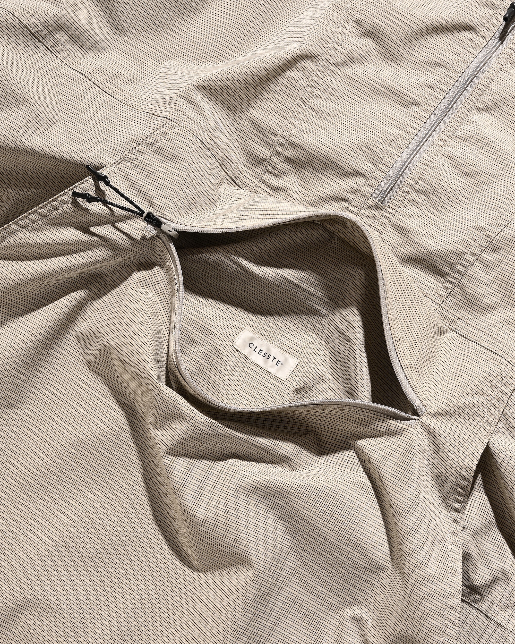 PACKABLE CITY ANORAK PARKA  (BEIGE(MINI GRAPH CHECK))