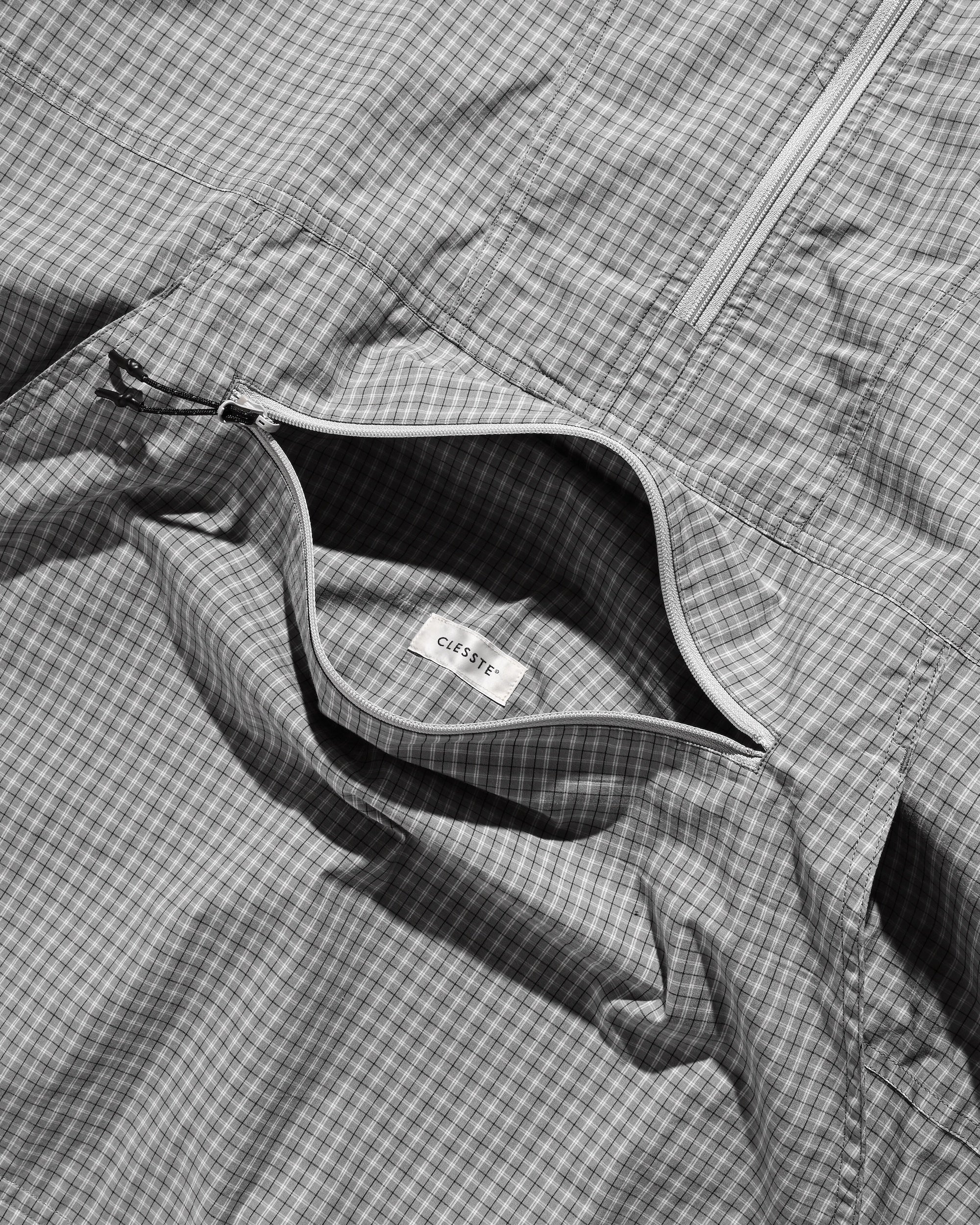 PACKABLE CITY ANORAK PARKA  (GRAY(MINI CHECK))