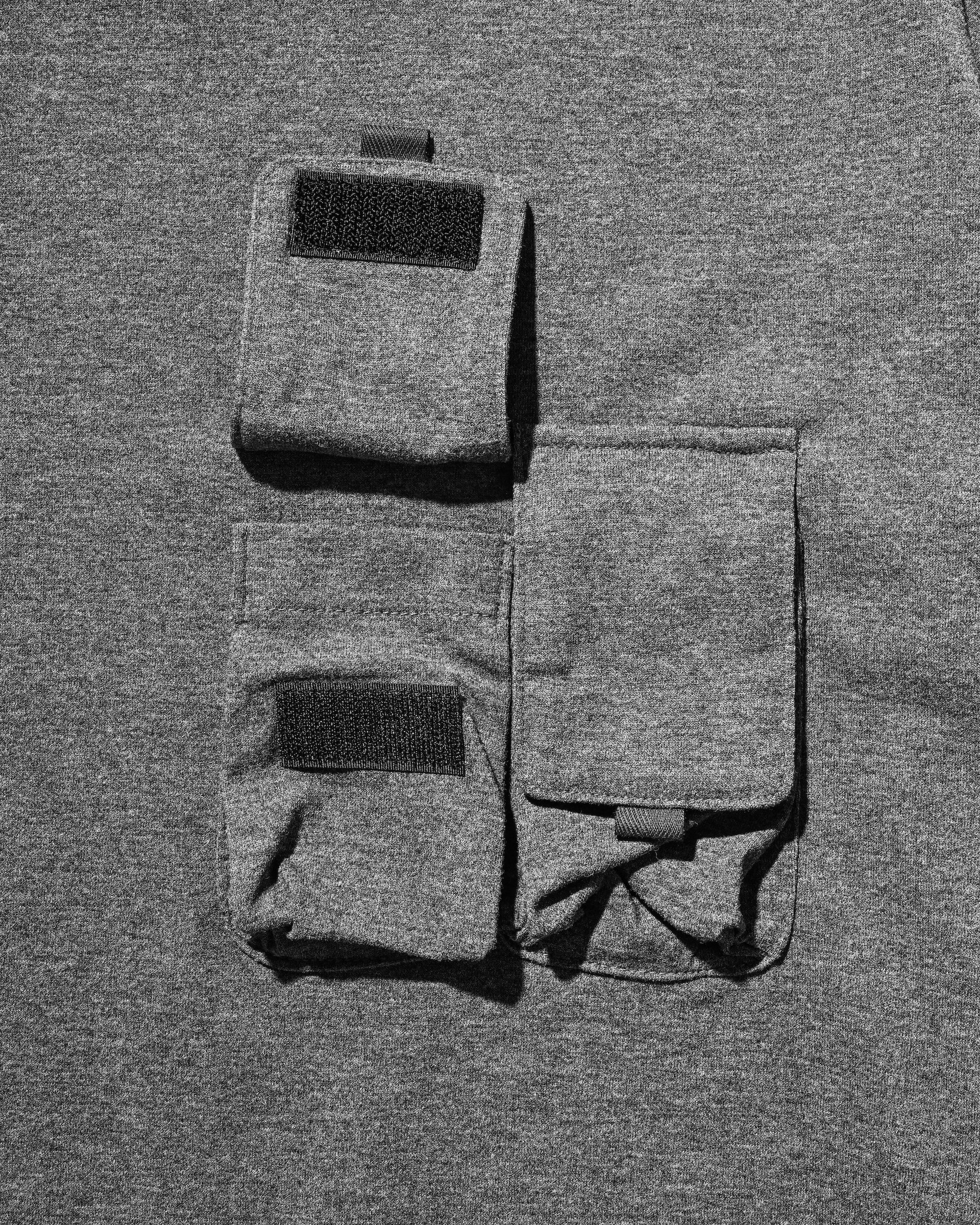 MULTI POCKET L/S T-SHIRT (CHARCOAL)
