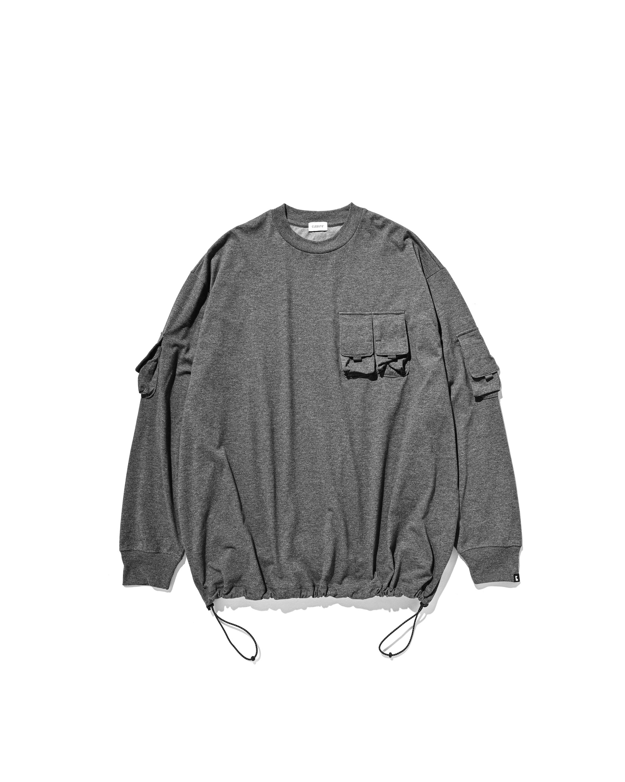 【1.31 SAT 20:00- IN STOCK】MULTI POCKET L/S T-SHIRT (CHARCOAL)