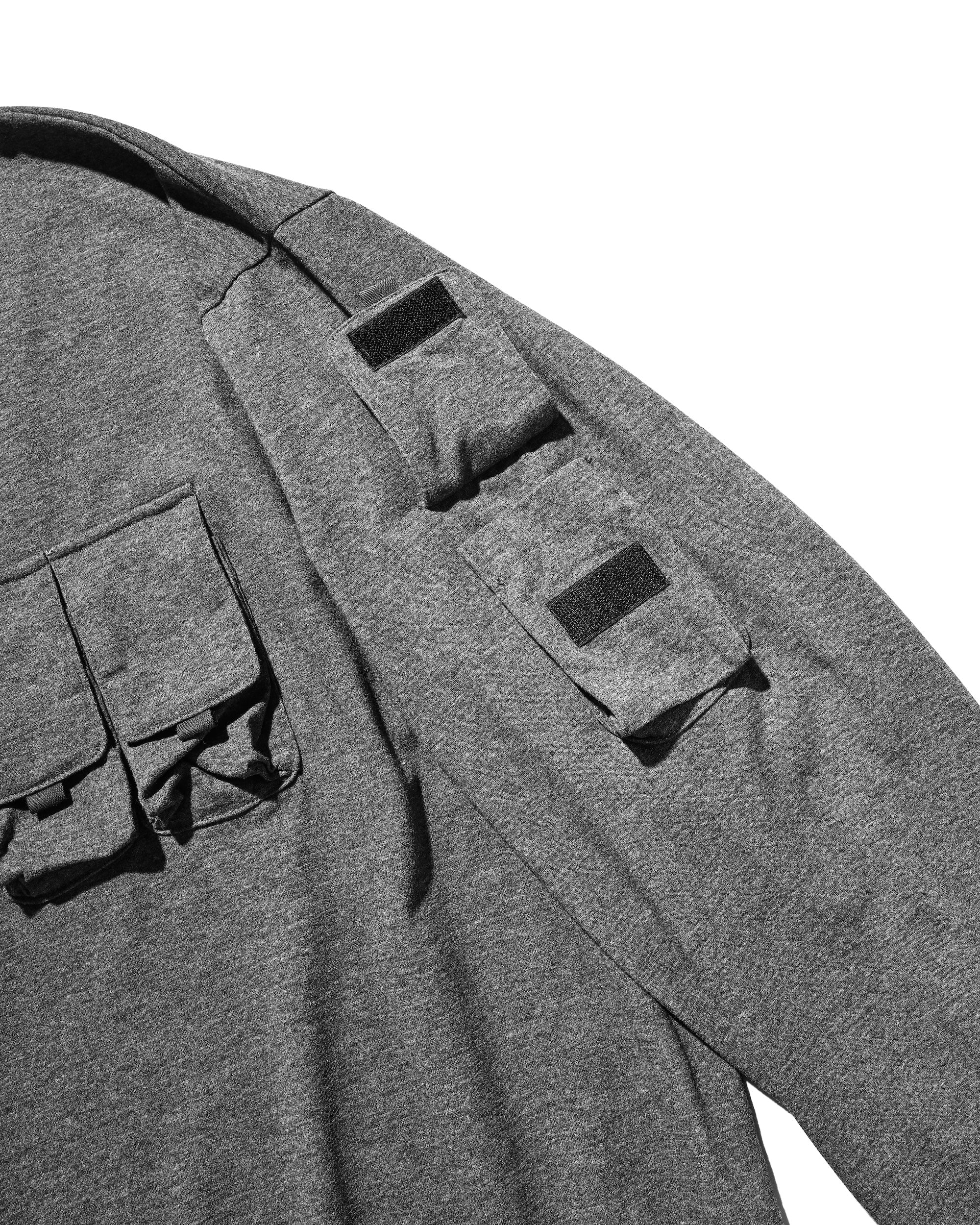 【1.31 SAT 20:00- IN STOCK】MULTI POCKET L/S T-SHIRT (CHARCOAL)