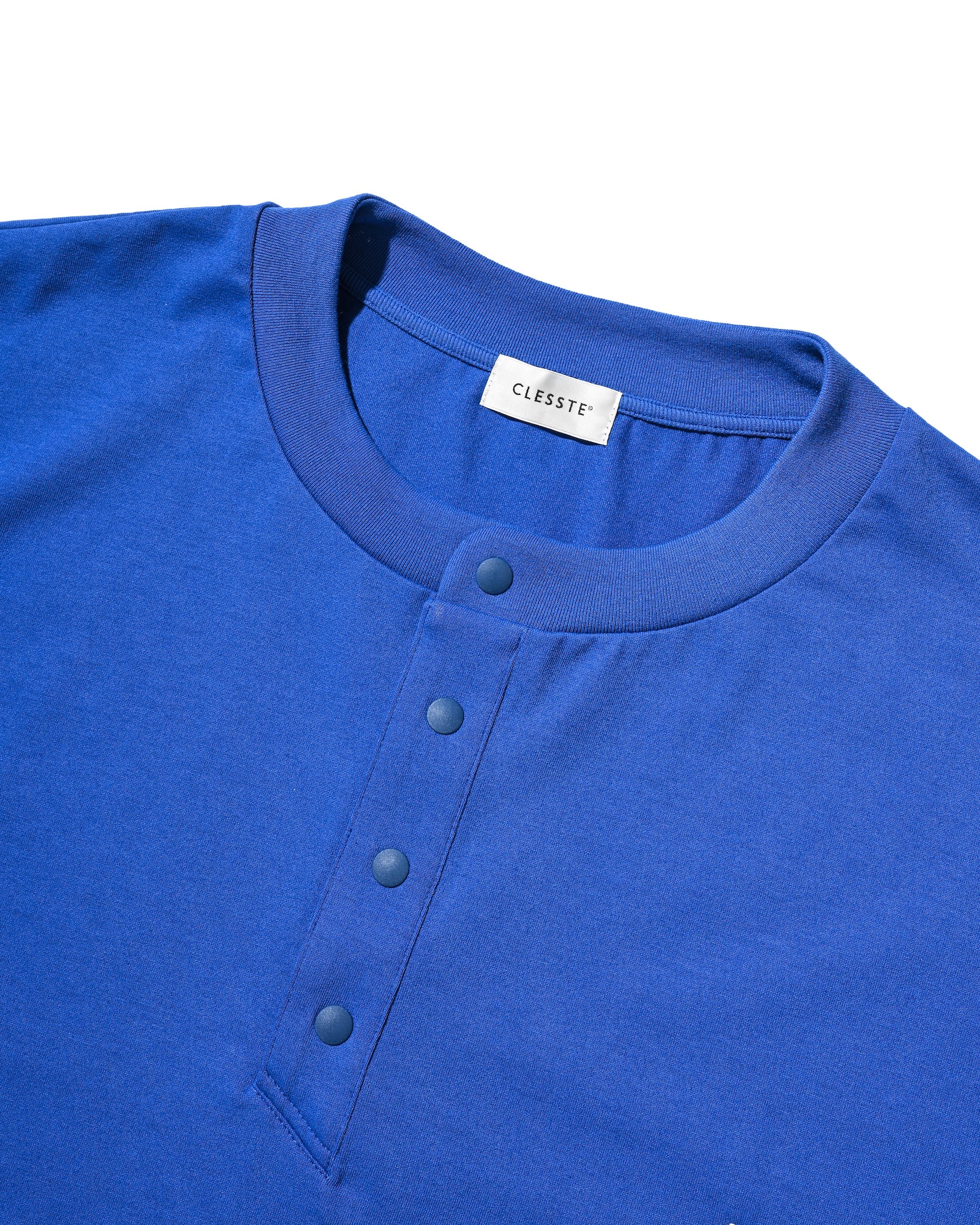 【8.26 WED 20:00- IN STOCK】“C” TECH HENLEY NECK S/S T-SHIRT WITH DRAWSTRINGS (BLUE)