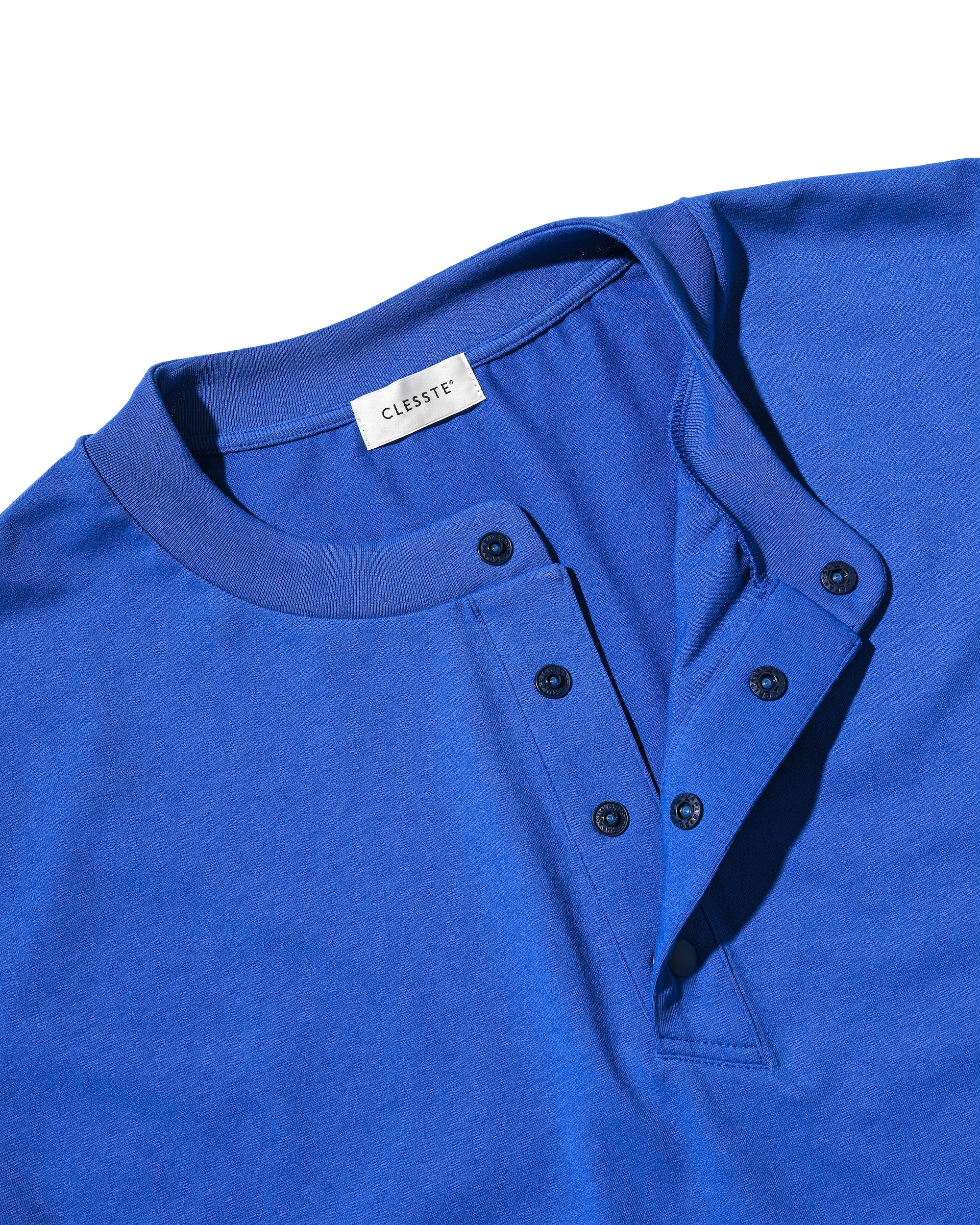 【8.26 WED 20:00- IN STOCK】“C” TECH HENLEY NECK S/S T-SHIRT WITH DRAWSTRINGS (BLUE)