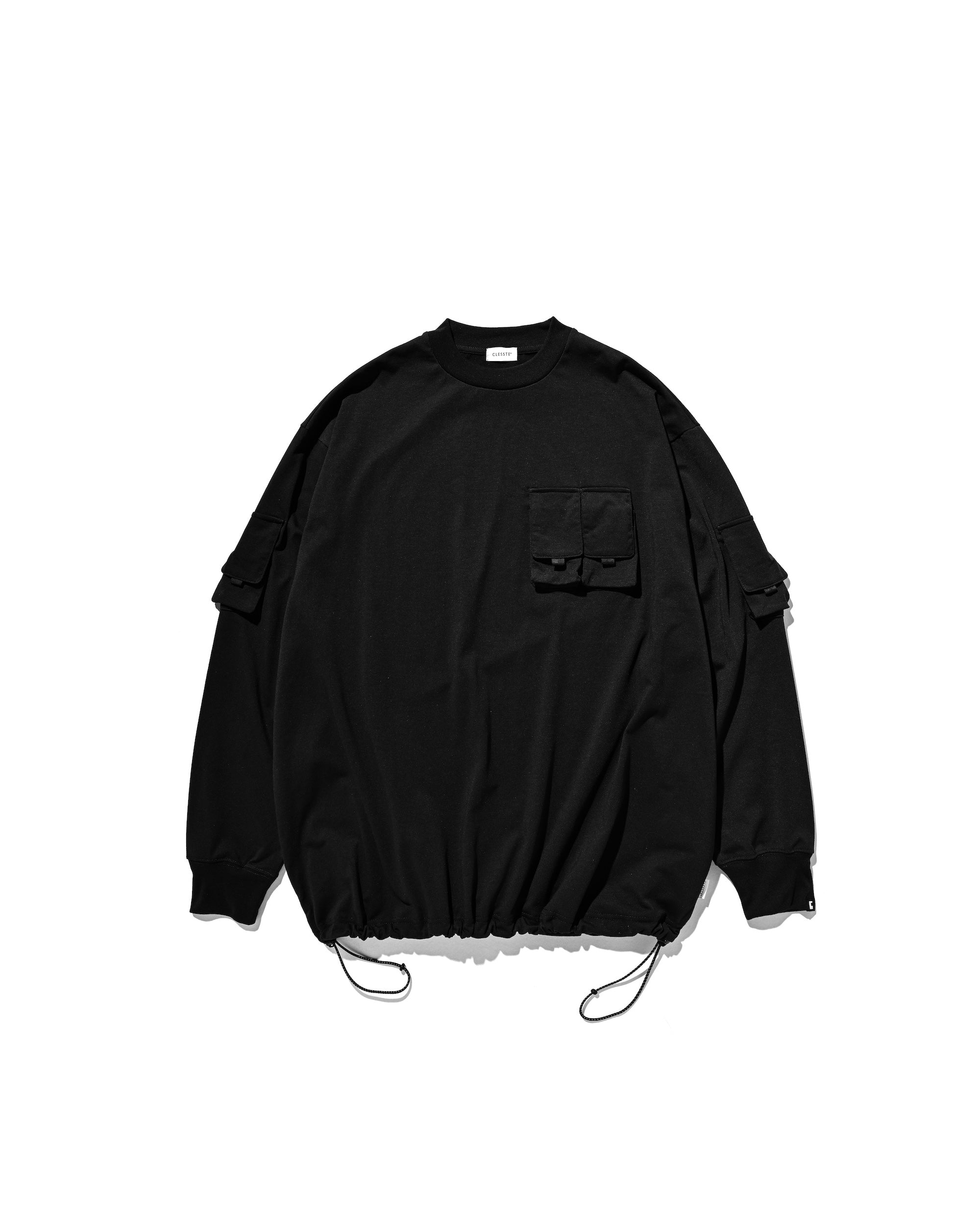 MULTI POCKET  L/S T-SHIRT (BLACK)