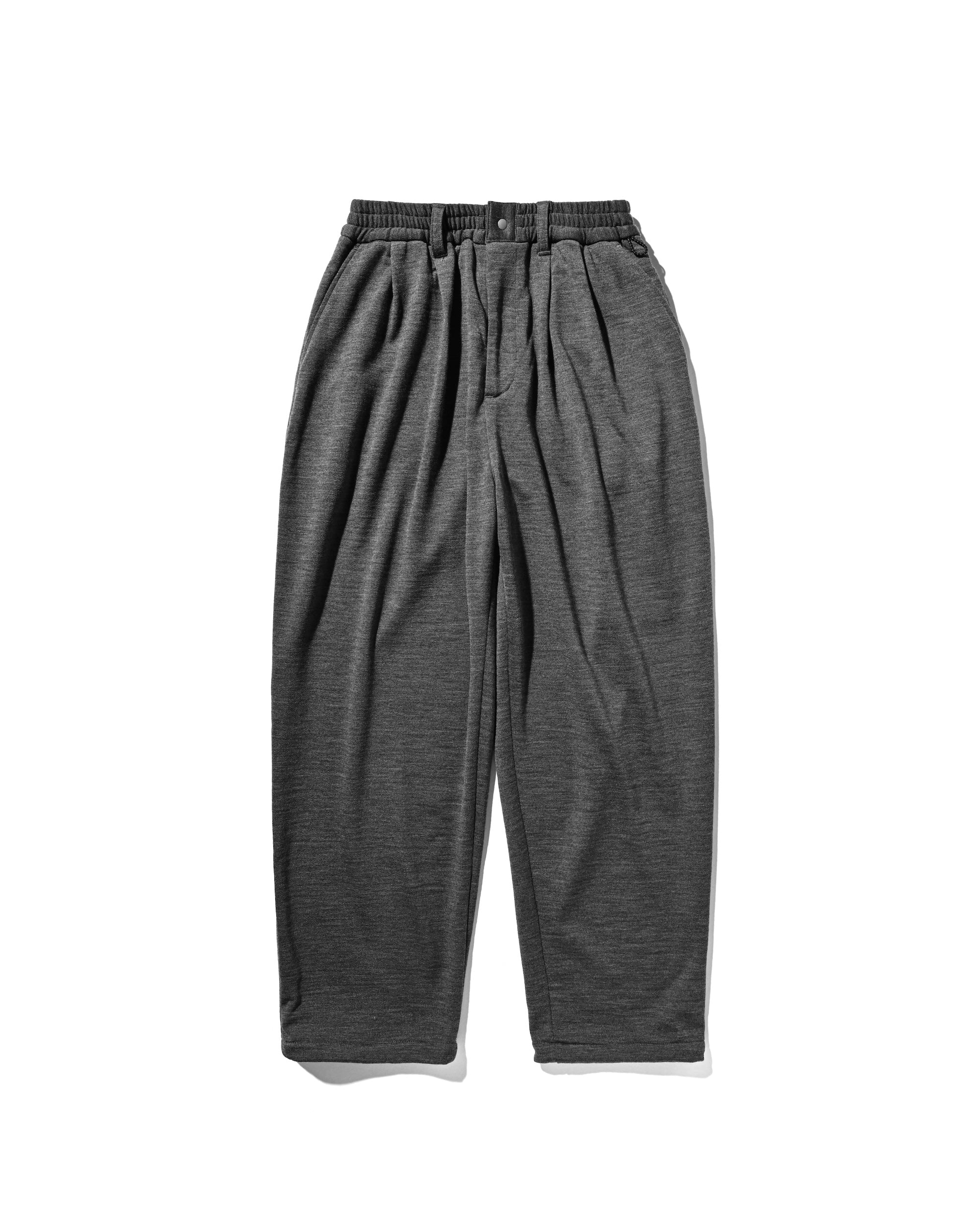 WOOL SWEAT WIDE TAPERED PANTS (GRAY)