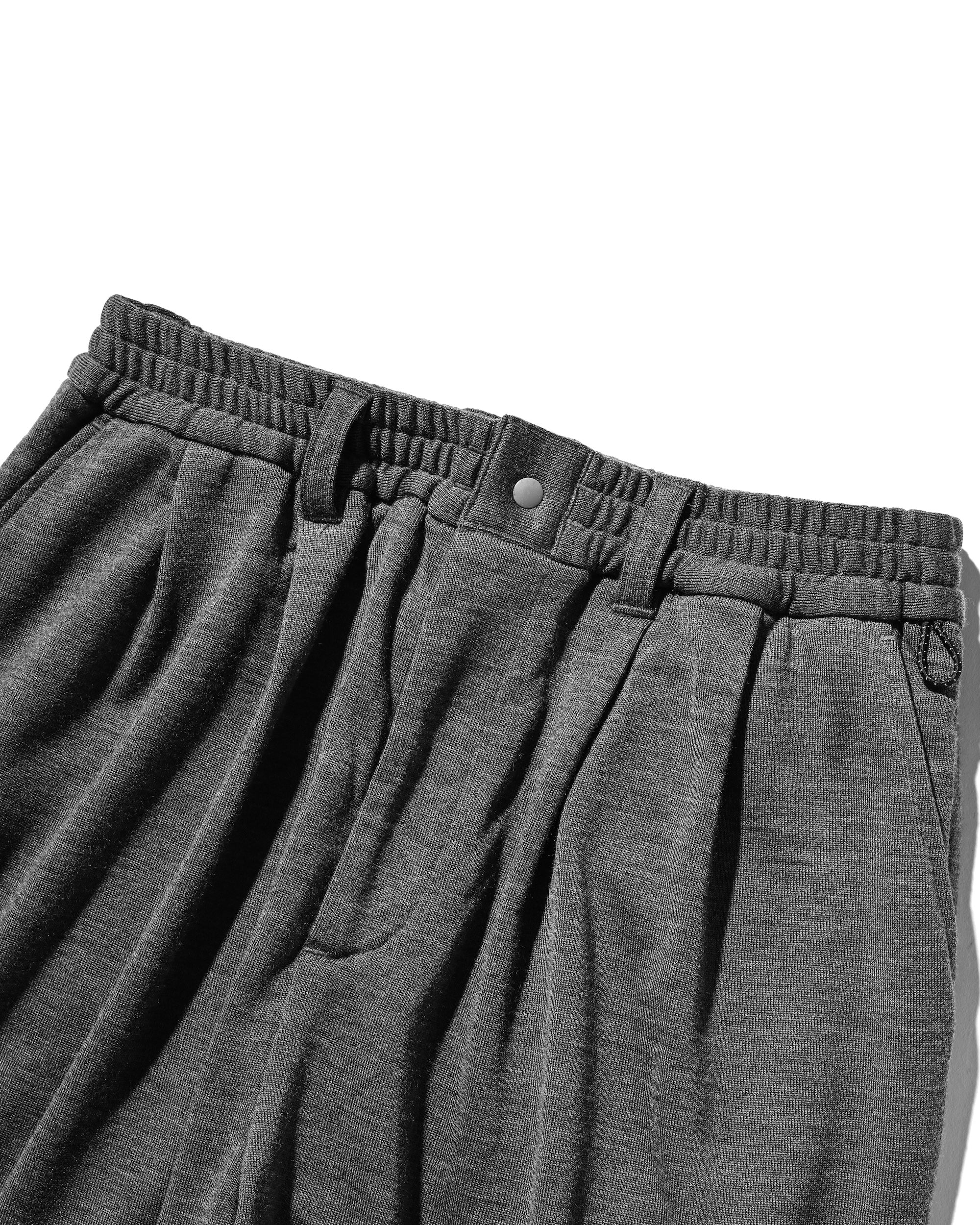 WOOL SWEAT WIDE TAPERED PANTS (GRAY)