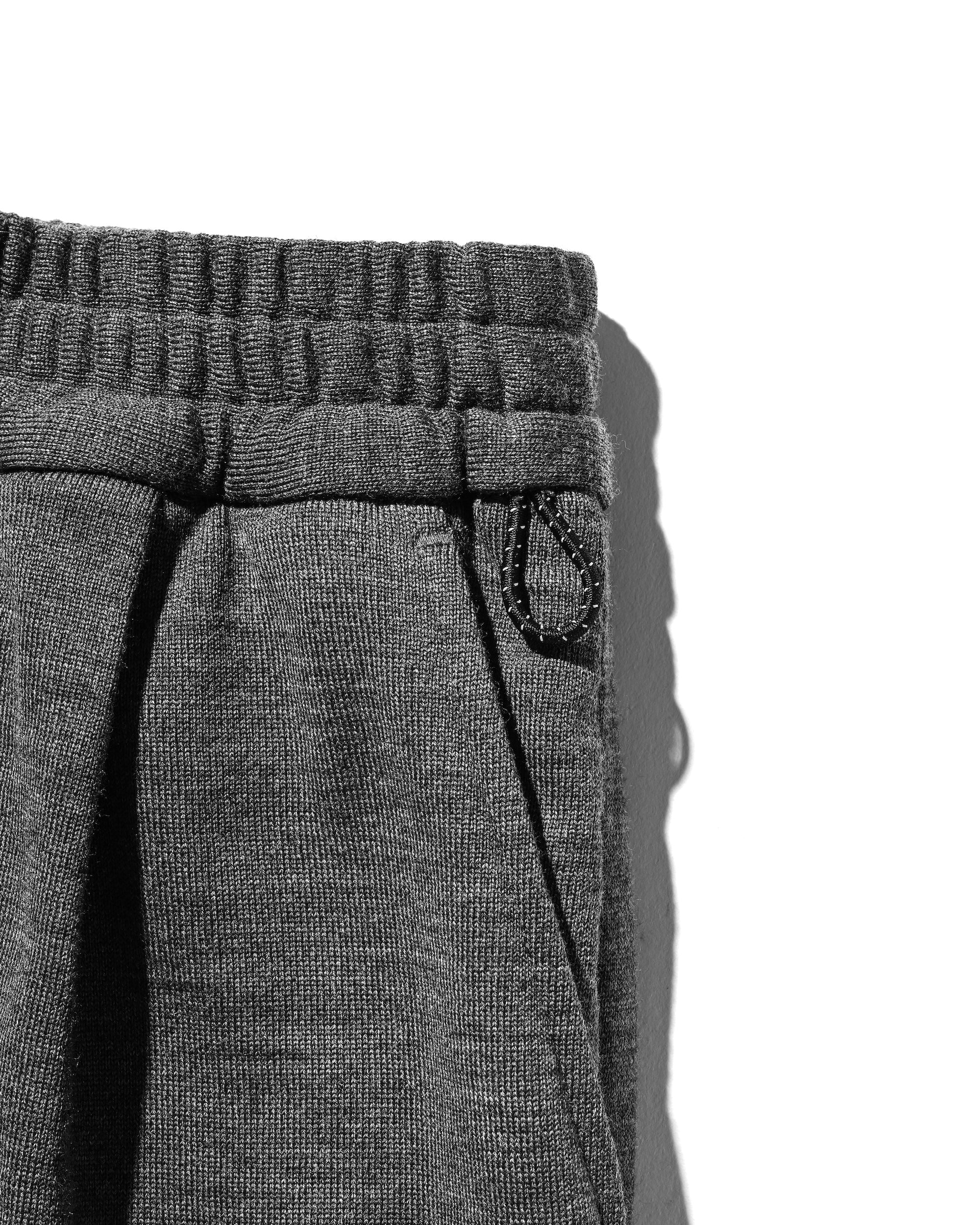 WOOL SWEAT WIDE TAPERED PANTS (GRAY)