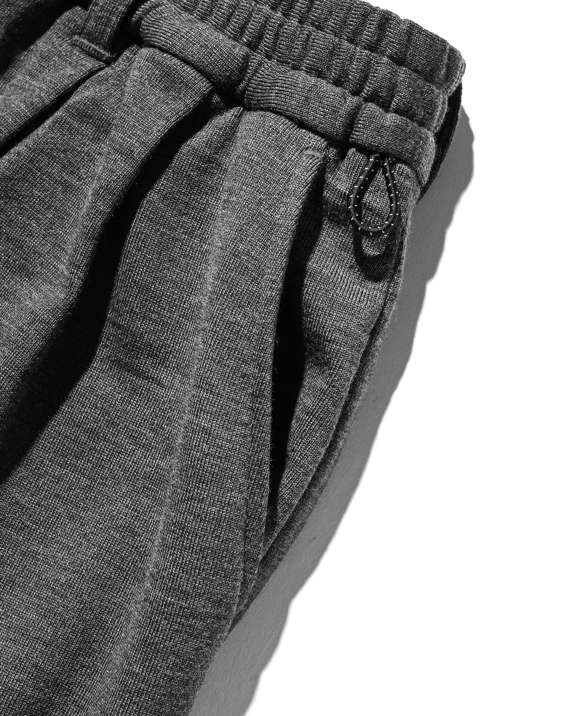 WOOL SWEAT WIDE TAPERED PANTS (GRAY)