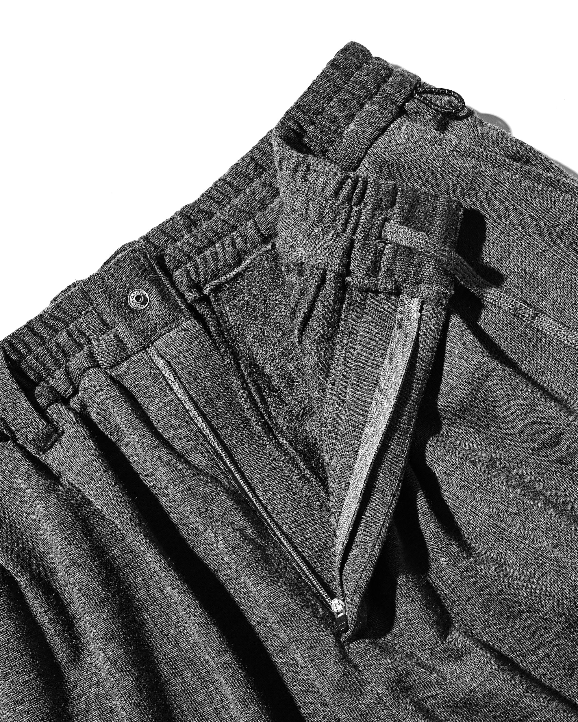 WOOL SWEAT WIDE TAPERED PANTS (GRAY)