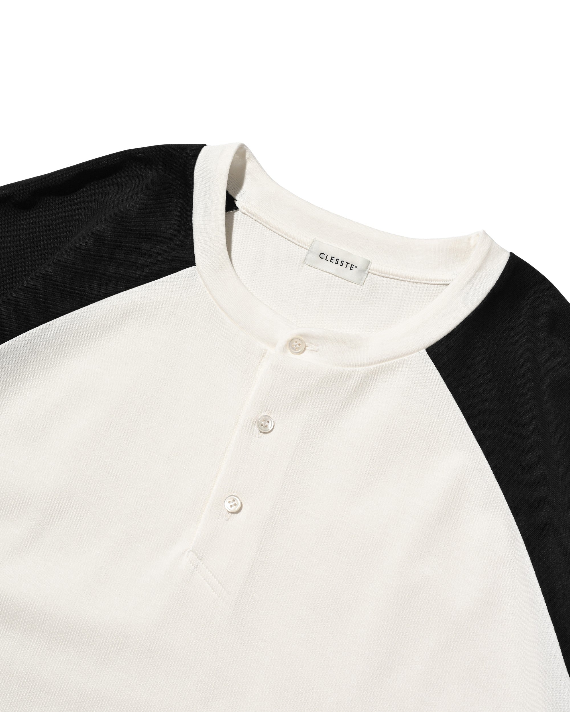 【8.19 WED 20:00- IN STOCK】RAGLAN HENLEY NECK S/S T-SHIRT WITH DRAWSTRINGS (WHITE×NAVY)