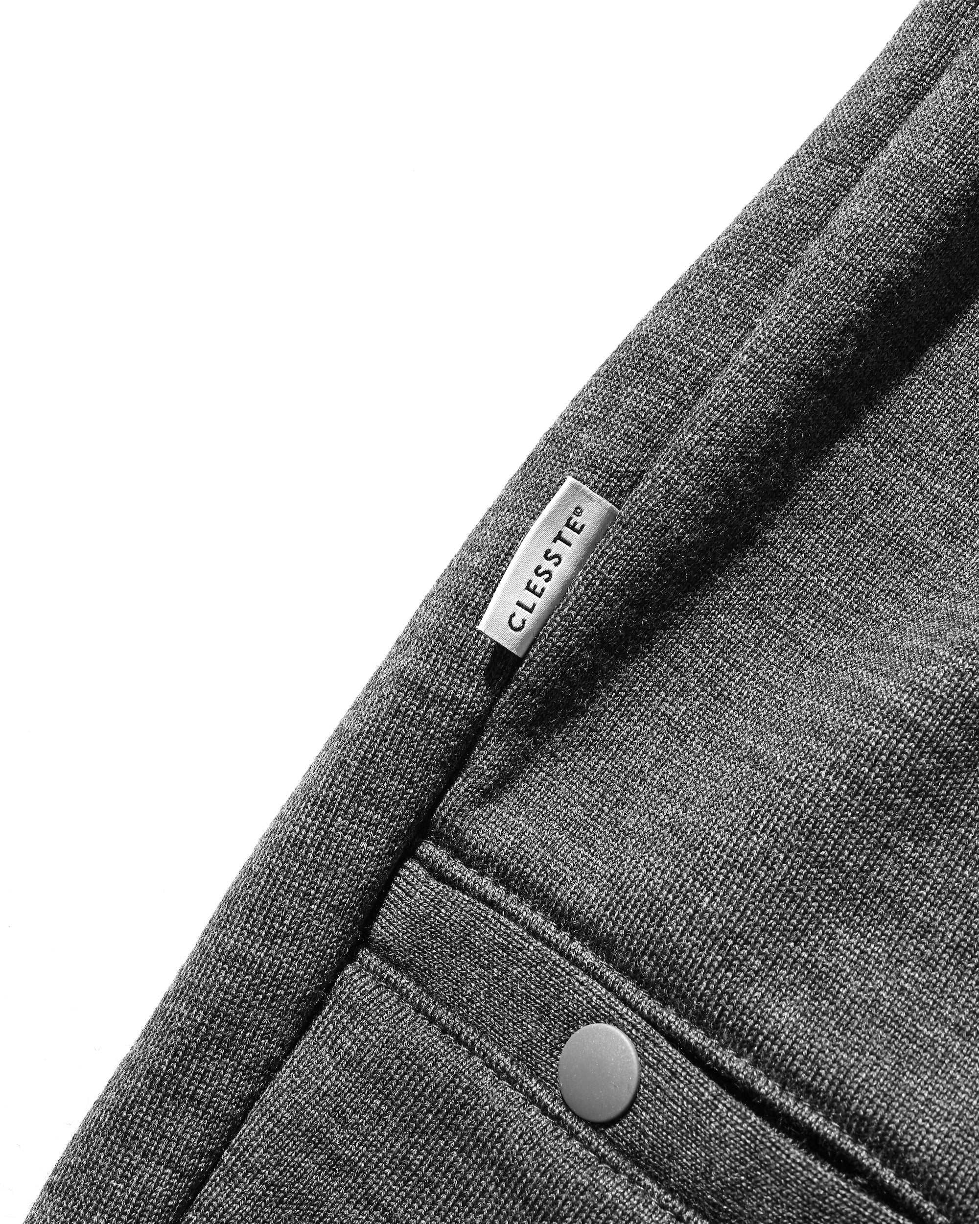 WOOL SWEAT WIDE TAPERED PANTS (GRAY)