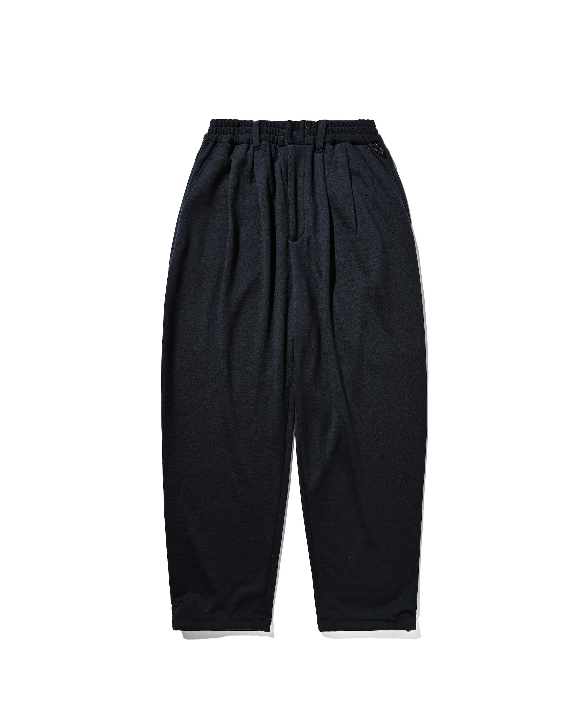 WOOL SWEAT WIDE TAPERED PANTS (NAVY)